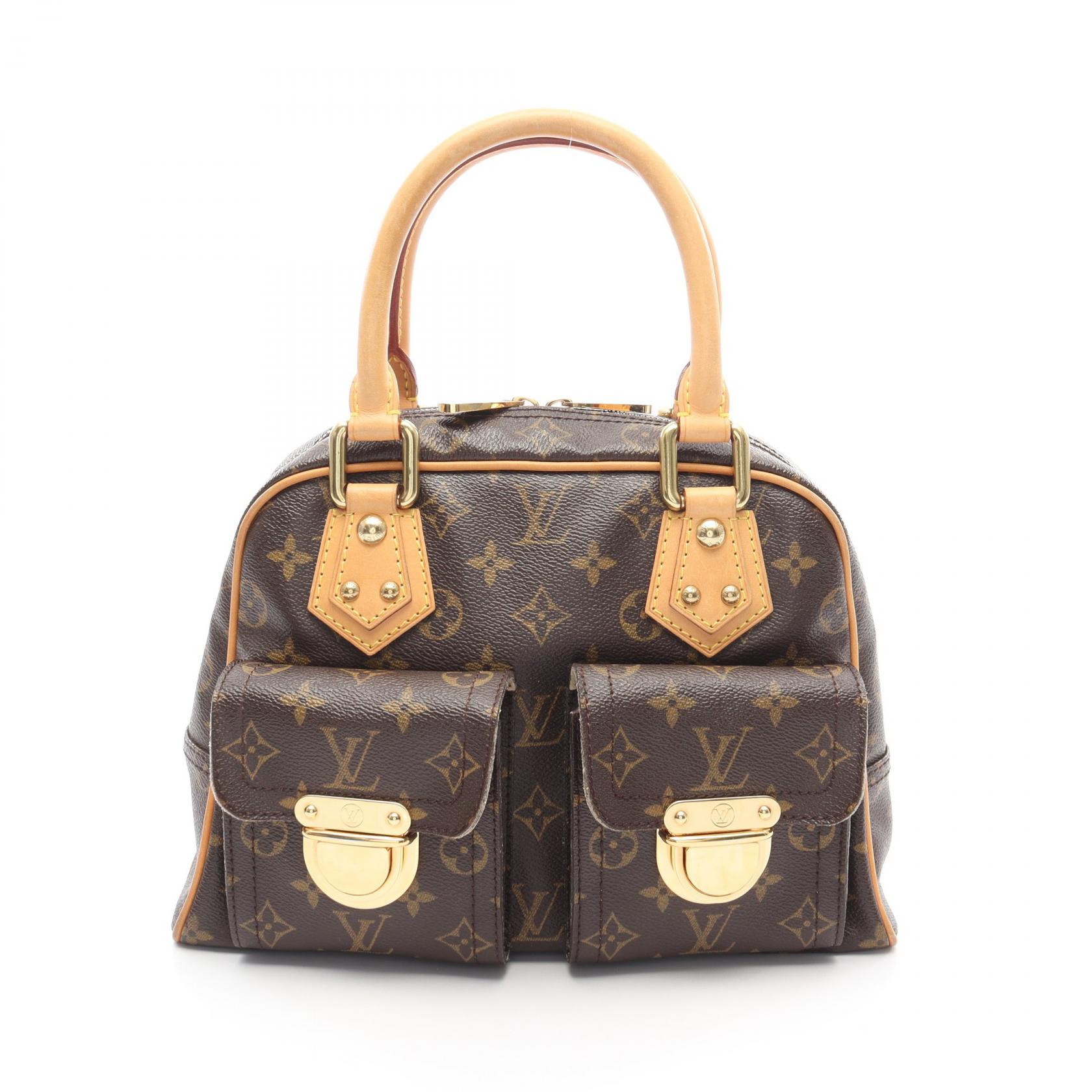 Louis Vuitton ダークブラウン バッグ Louis Vuitton Black And Monogram Coated Canvas And Calfskin