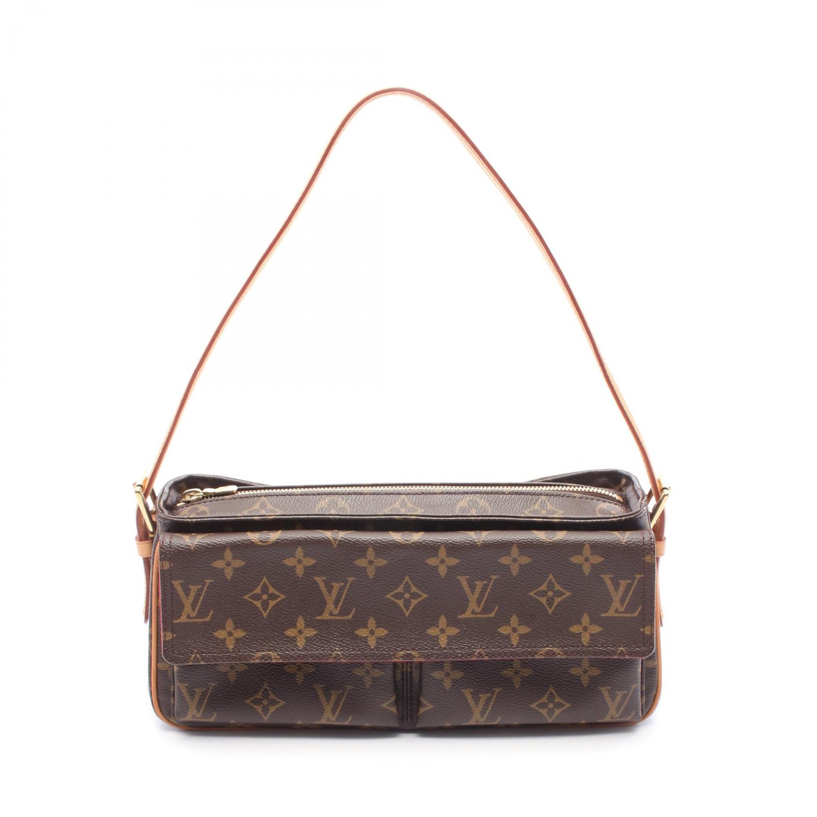 ルイ・ヴィトン LOUIS VUITTON ヴィバシテMM ショルダーバッグ バッグ PVCコーティングキャンバス レザー モノグラム ブラウン系 M51164 【中古】