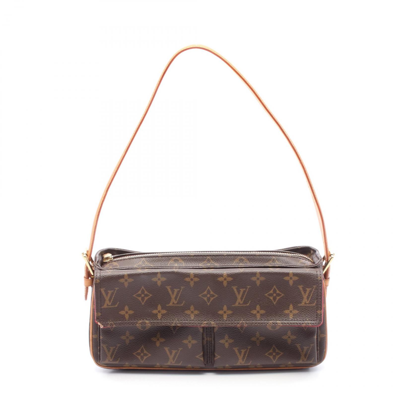 【15%OFFクーポン対象 4/4 20時-4/10 23:59】ルイ・ヴィトン LOUIS VUITTON ヴィバシテMM ショルダーバッグ バッグ PVCコーティングキャンバス レザー モノグラム ブラウン系 M51164 【中古】 102,850円