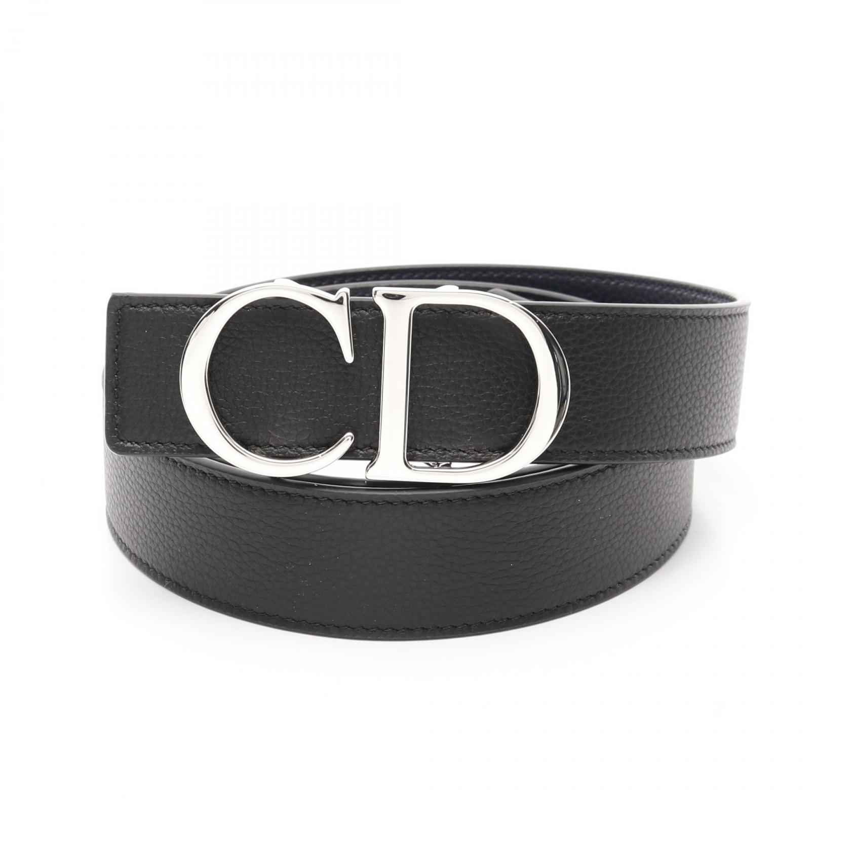 Christian Dior ファッションベルト ブラウン/ブラック Christian Dior ファッションベルト ダークブラウン バックル ロゴ