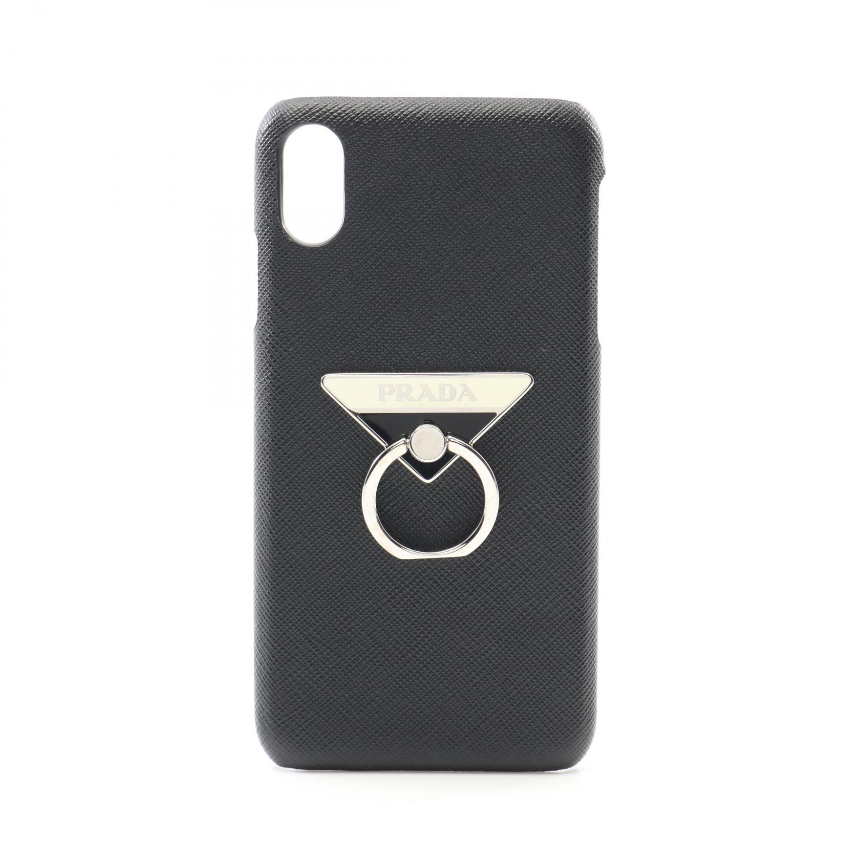 PRADA iPhoneXS MAX ケース ブラック×シルバー サフィアーノ PRADA iPhoneXS MAX ケース ブラック×シルバー サフィアーノ