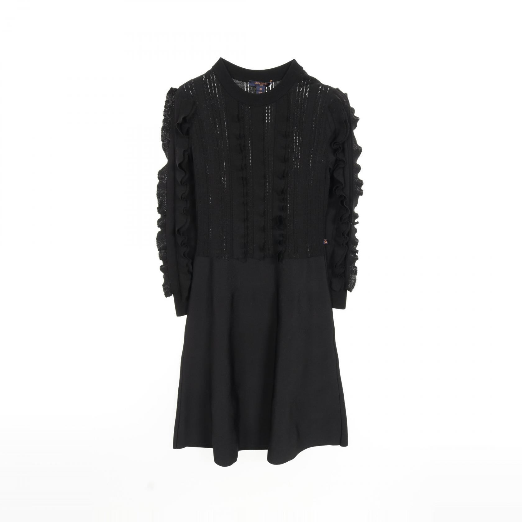 ルイ・ヴィトン フリルデザイン ワンピース ブラック 楽天市場】ルイヴィトン ワンピース 衣料品 レディース