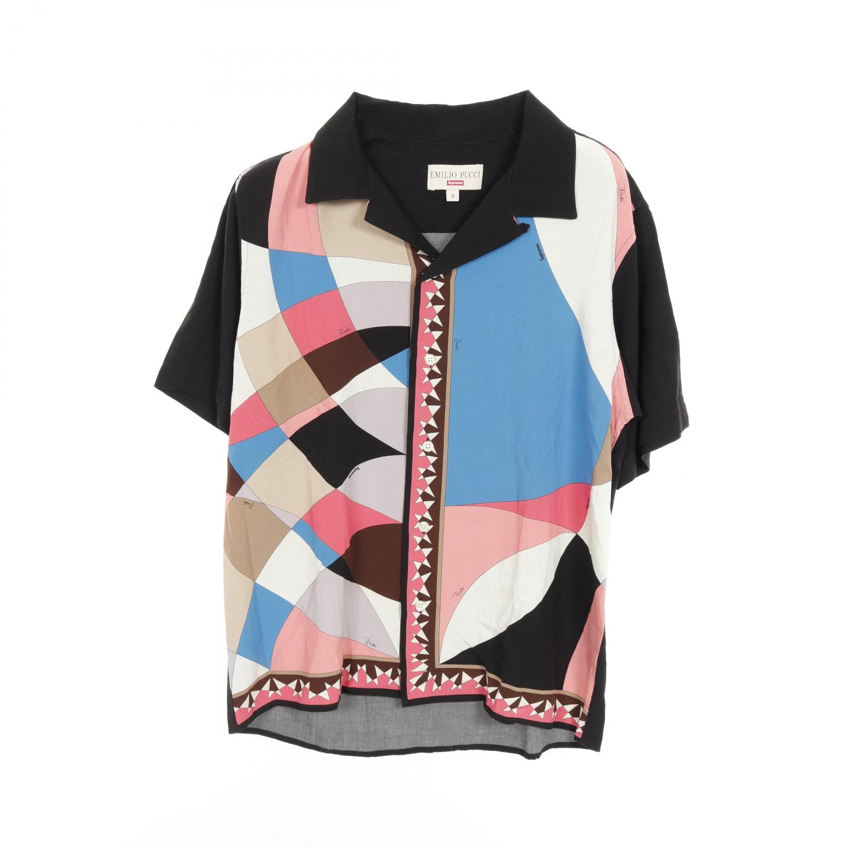 シュプリーム Supreme Supreme × EMILIO PUCCI S/S Shirt 衣料品 トップス レーヨン ブラック系 / マルチカラー 【中古】