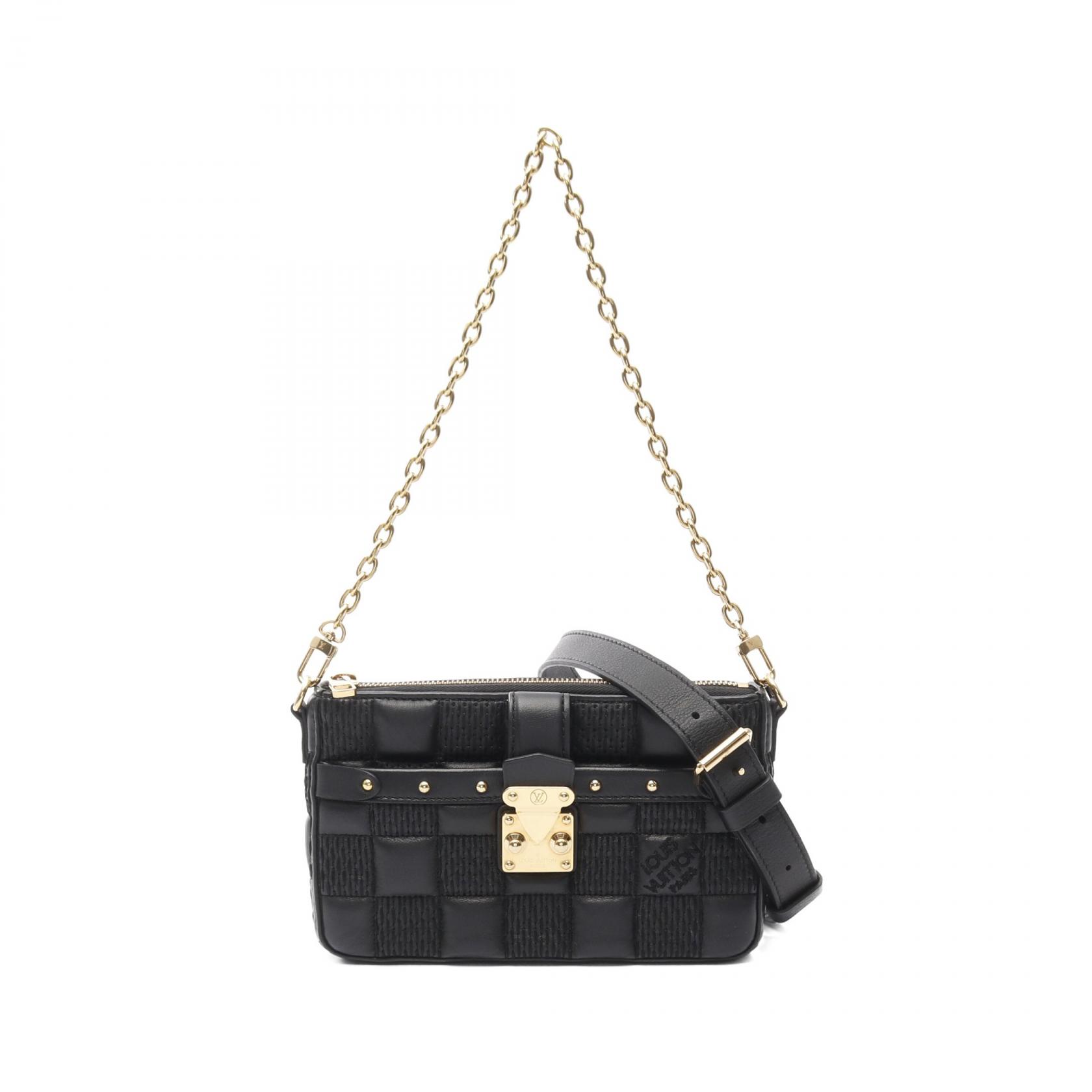 【15%OFFクーポン対象 4/4 20時-4/10 23:59】ルイ・ヴィトン LOUIS VUITTON トロカPM ハンドバッグ バッグ レザー ブラック系 M59116 【中古】