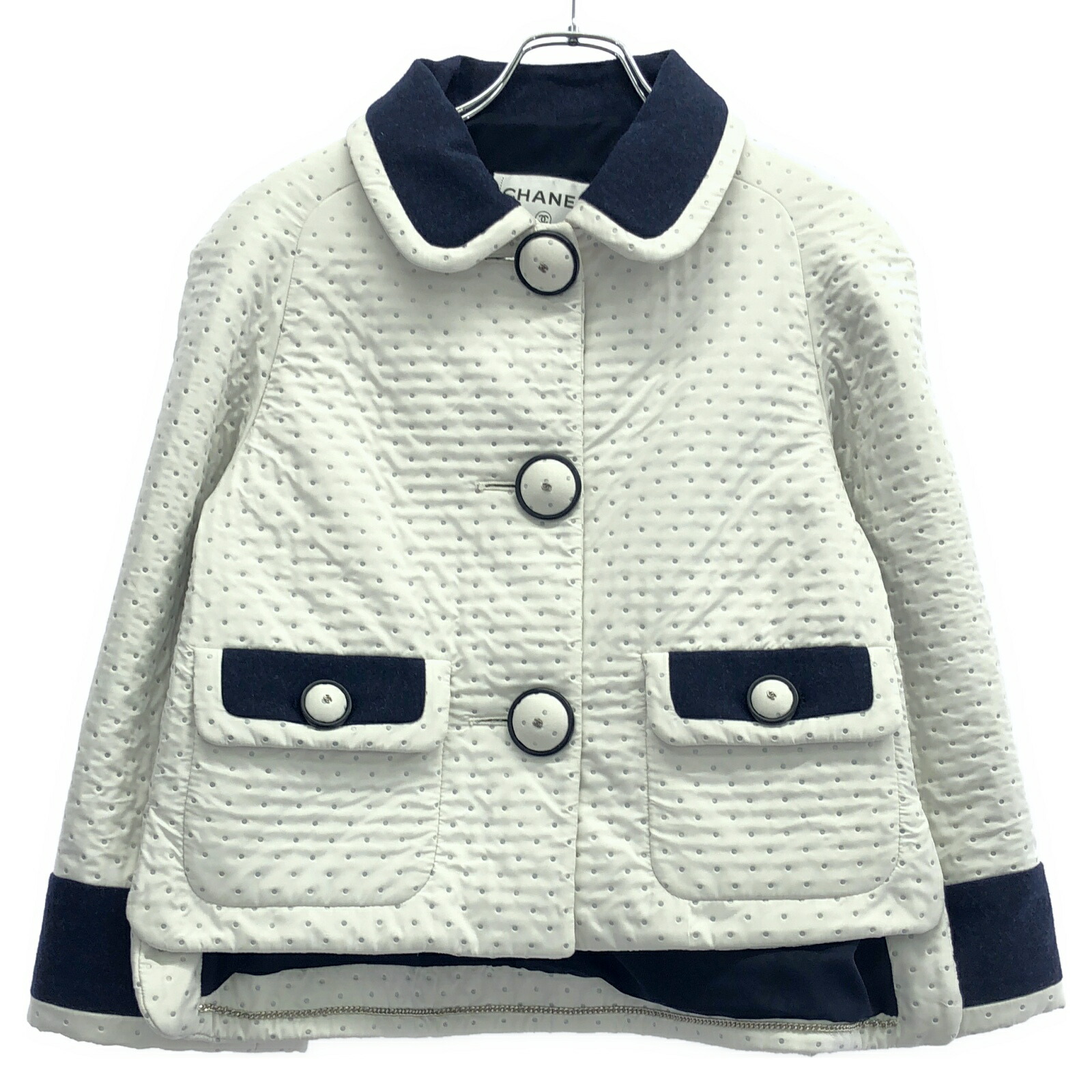 CHANEL シャネル リネン ジャケット シャツ ホワイト ヴィンテージ CHANEL シャネル リネン ジャケット シャツ ホワイト