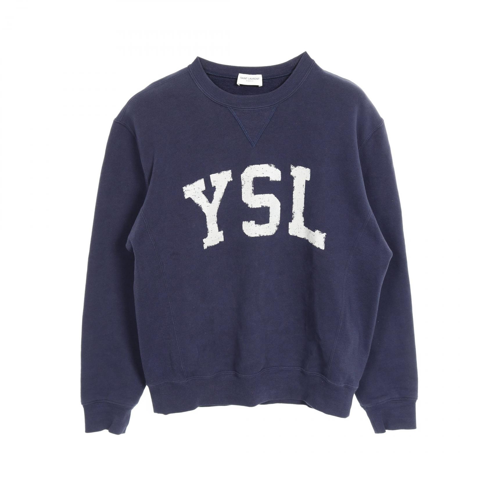 イヴサンローラン 長袖トレーナー 切り替え バイカラー デカロゴ YSL 10065794-1.jpg