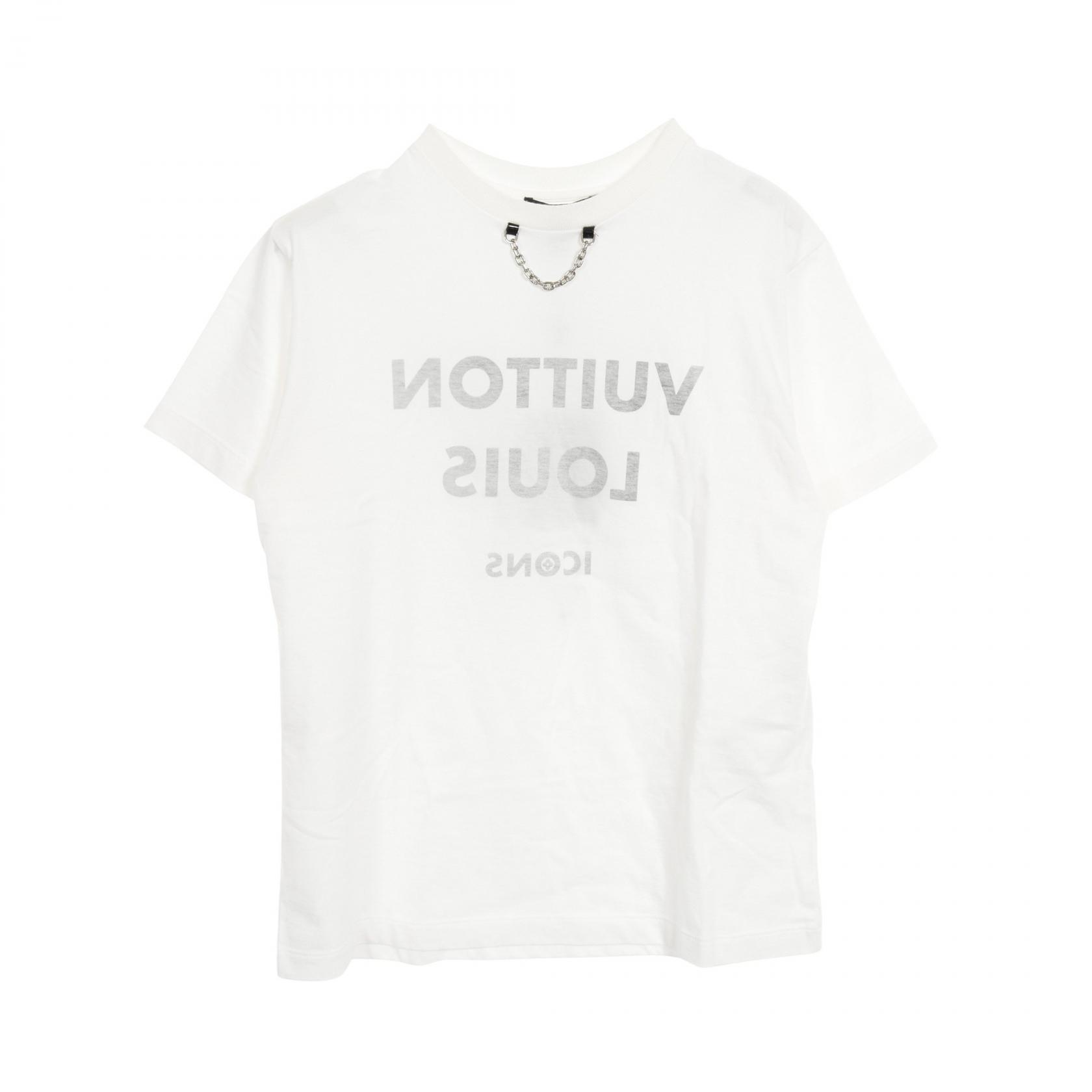 LOUIS VUITTON ルイヴィトン チェーン付き ロゴステッチ Tシャツ ルイヴィトン/LOUISVUITTON/反転ロゴ/チェーン/Tシャツ/М