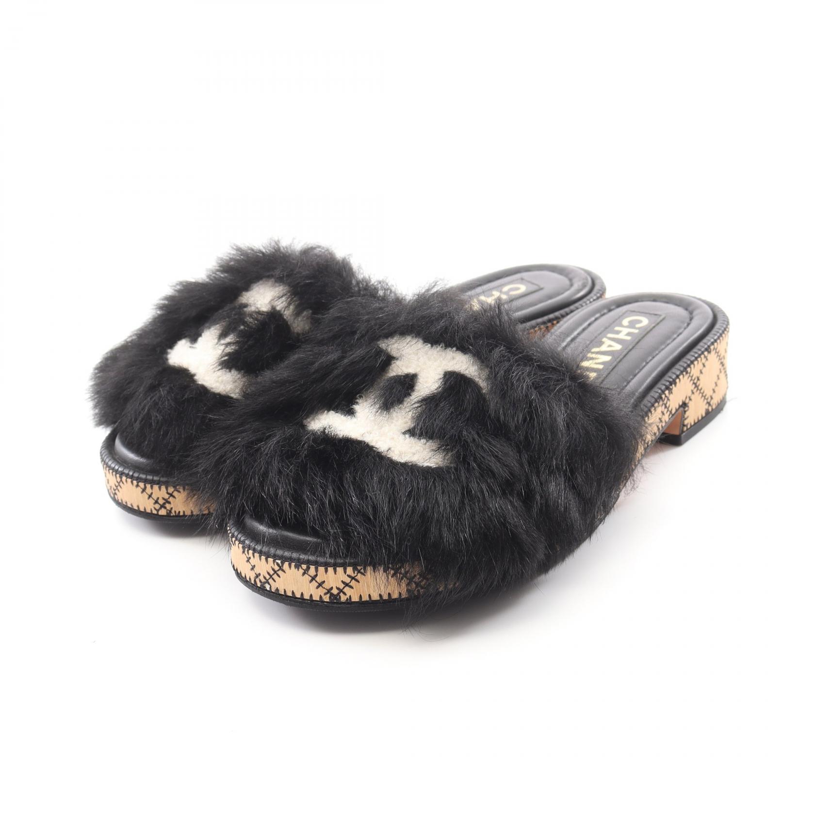 楽天市場】CHANEL(シャネル) ココマーク ツイード コルク サンダル