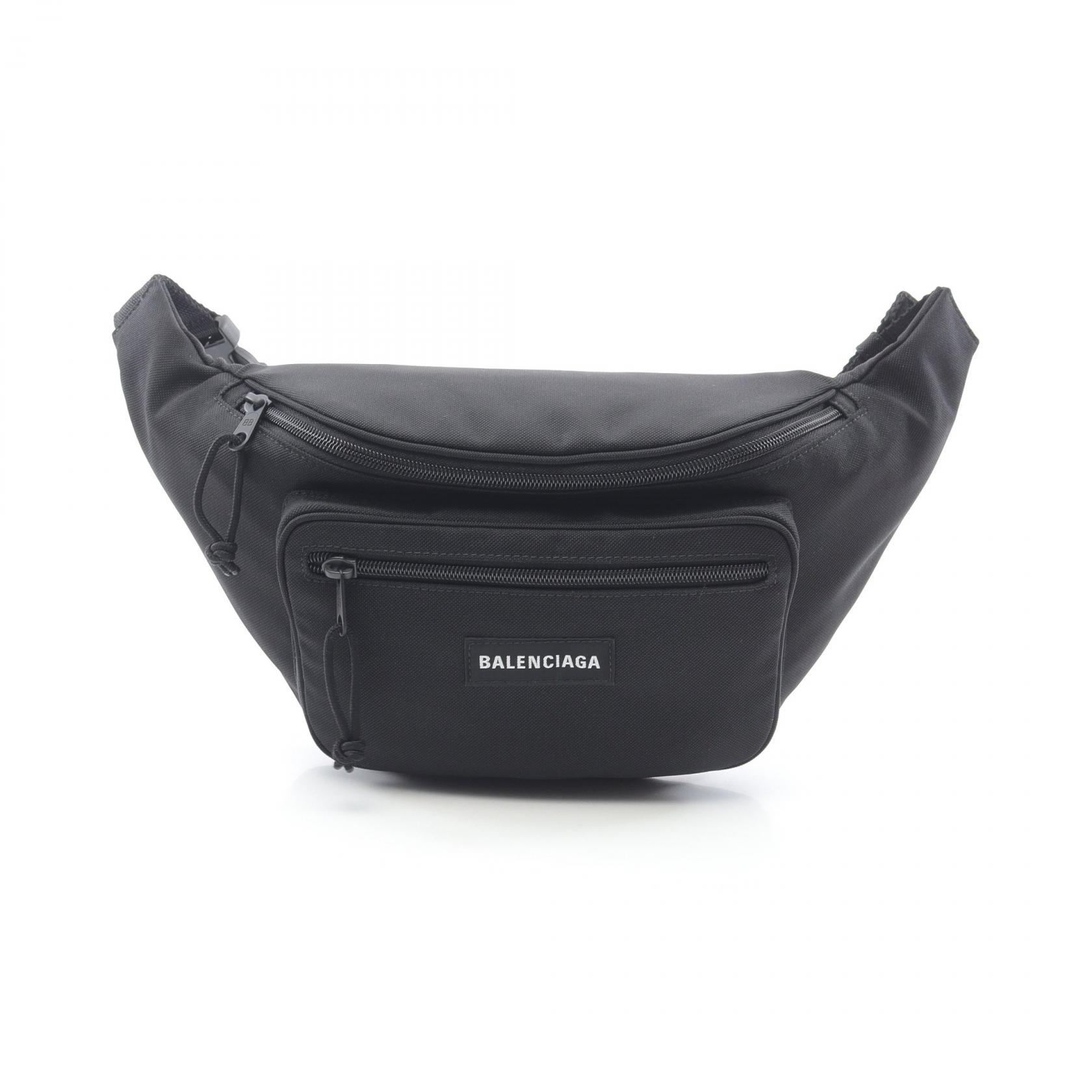 【美品】BALENCIAGA ウェーブロゴ ボディバッグ ブラック　ホワイト BALENCIAGA ウェーブロゴ ボディバッグ ブラック ホワイト BALENCIAGA