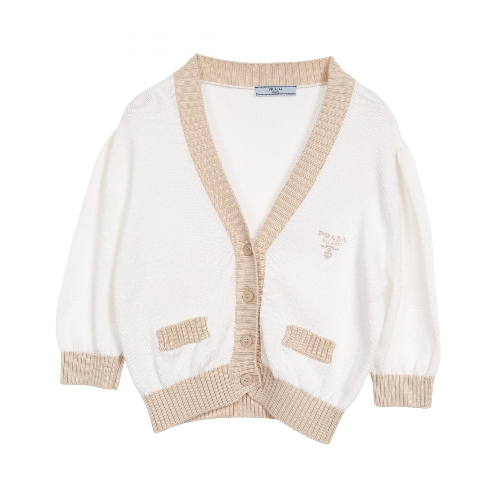 現行モデル/芸能人着用✨プラダ クロップド コットン カーディガン ロゴ ニット PRADA - PRADA クロップド コットン カーディガンの通販 by shop