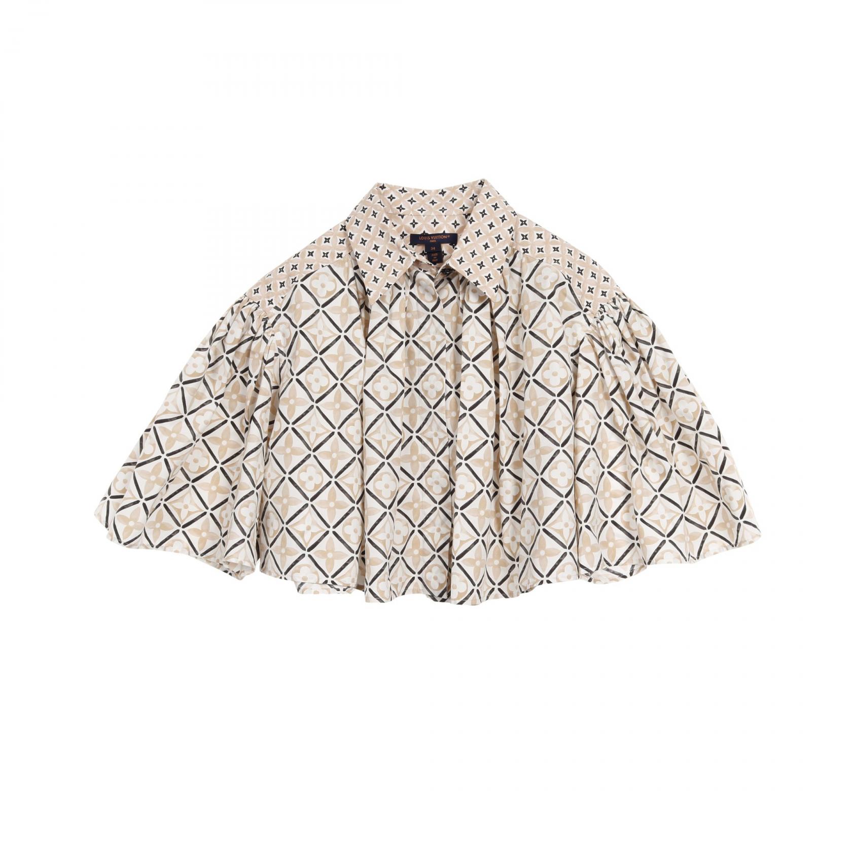 【15%OFFクーポン 7/19 20時~7/26 9:59】ルイ・ヴィトン LOUIS VUITTON モノグラム バイザプール ブラウス 衣料品 トップス コットン ホワイト系 / ベージュ系 / ブラック系 RW232W DYD FPBL17 【中古】|RECLO(リクロ)店