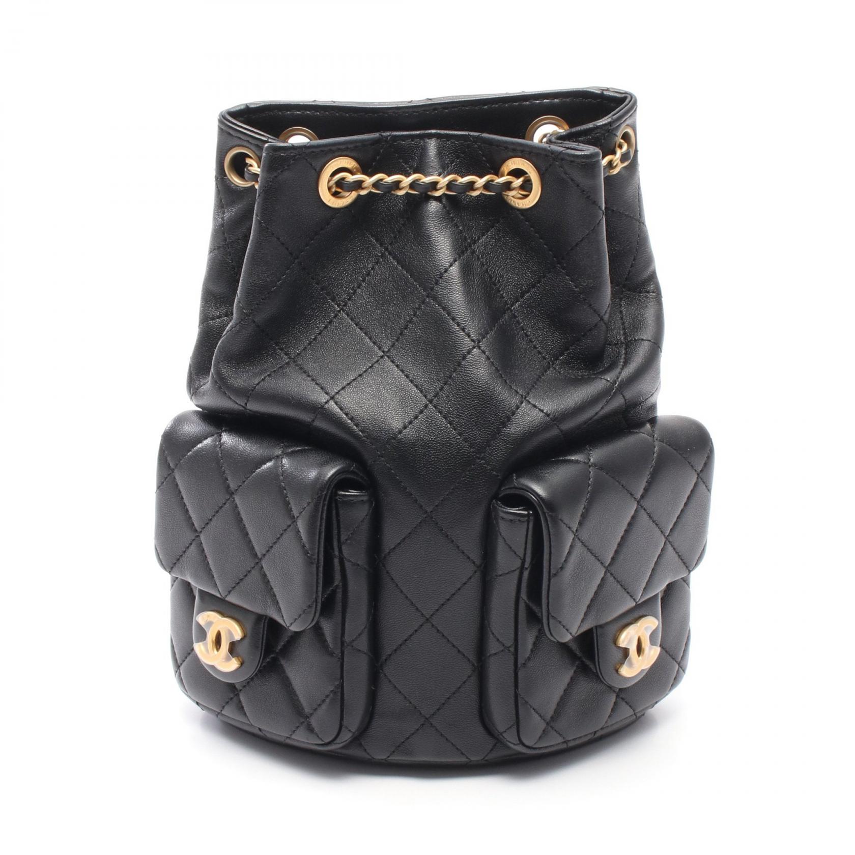 シャネル CHANEL マトラッセ リュックサック バックパック バッグ レザー ブラック系 AS5310 【中古】