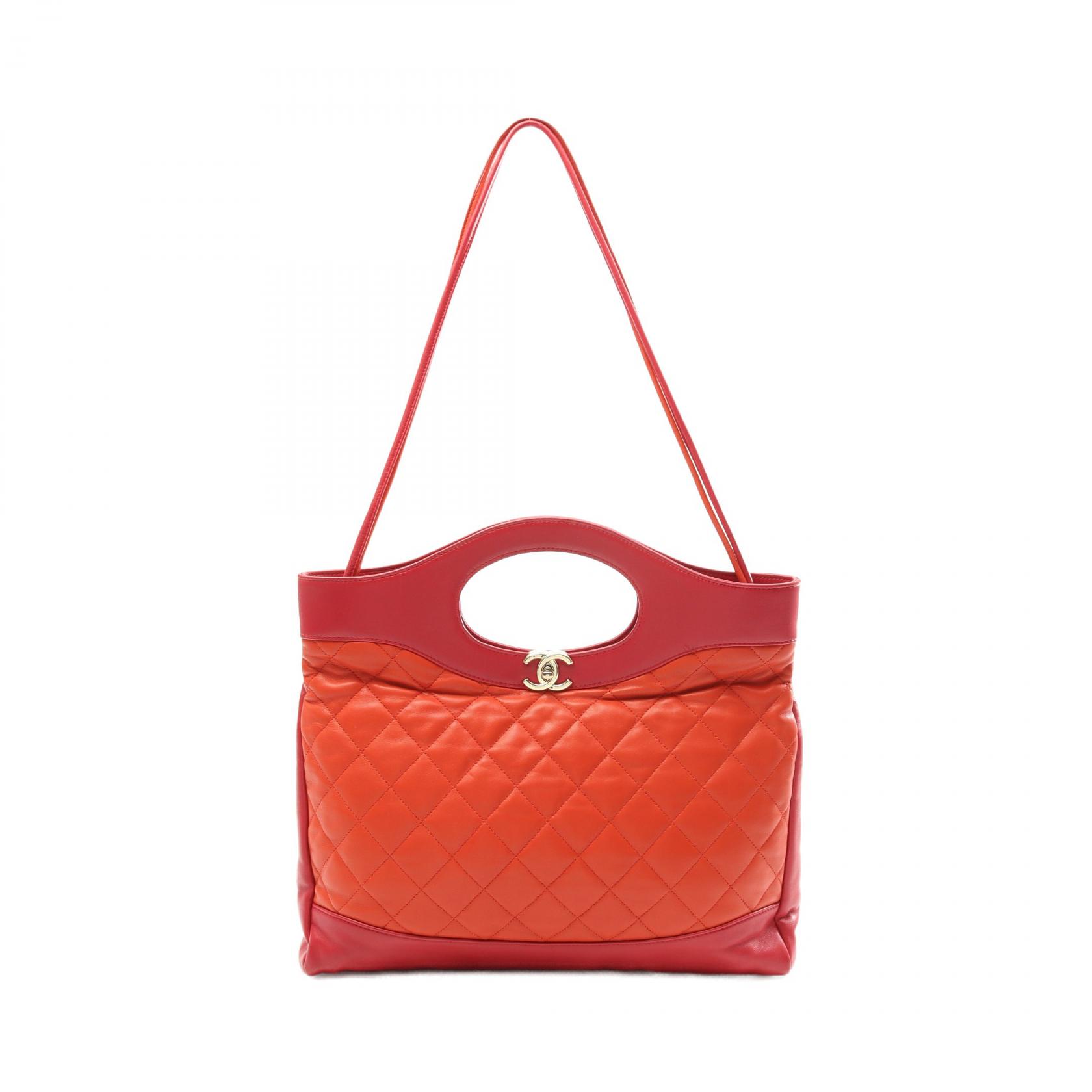 シャネル CHANEL シャネル31 マトラッセ ショルダーバッグ バッグ レザー レッド系 / オレンジ系 【中古】