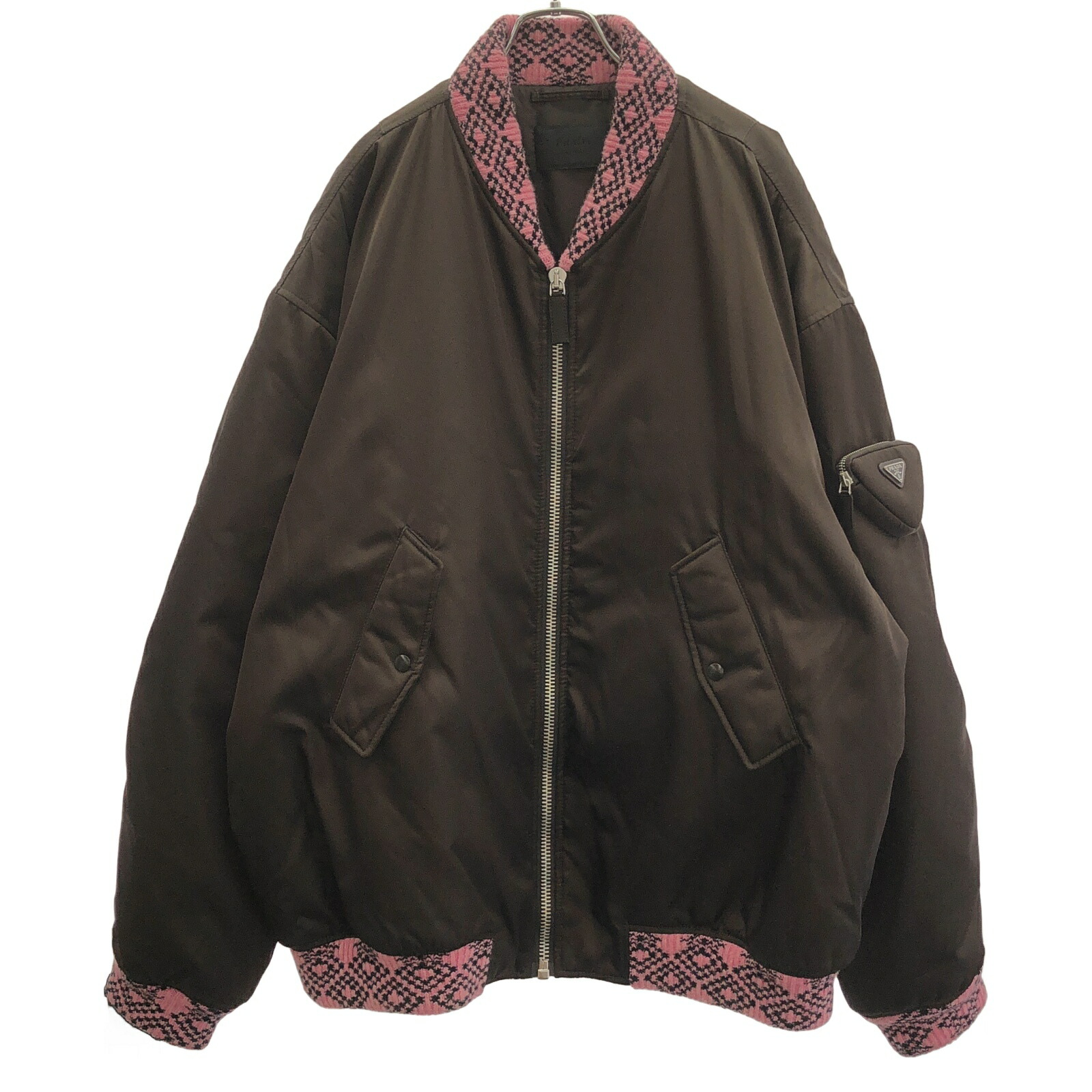 楽天市場】PRADA プラダ 22AW Re-Nylon PLATE LOGO BOMBER JACKET 三角