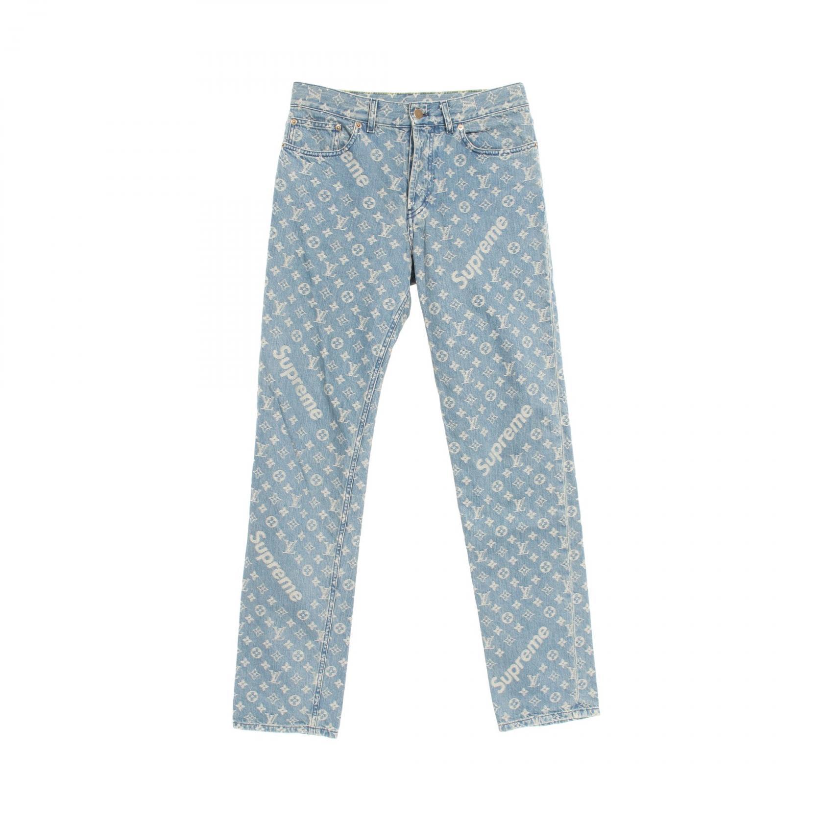 LOUIS VUITTON SUPREME　17AWジャガードデニムパンツ　32 LOUIS VUITTON SUPREME 17AWジャガードデニムパンツ 32 - メルカリ