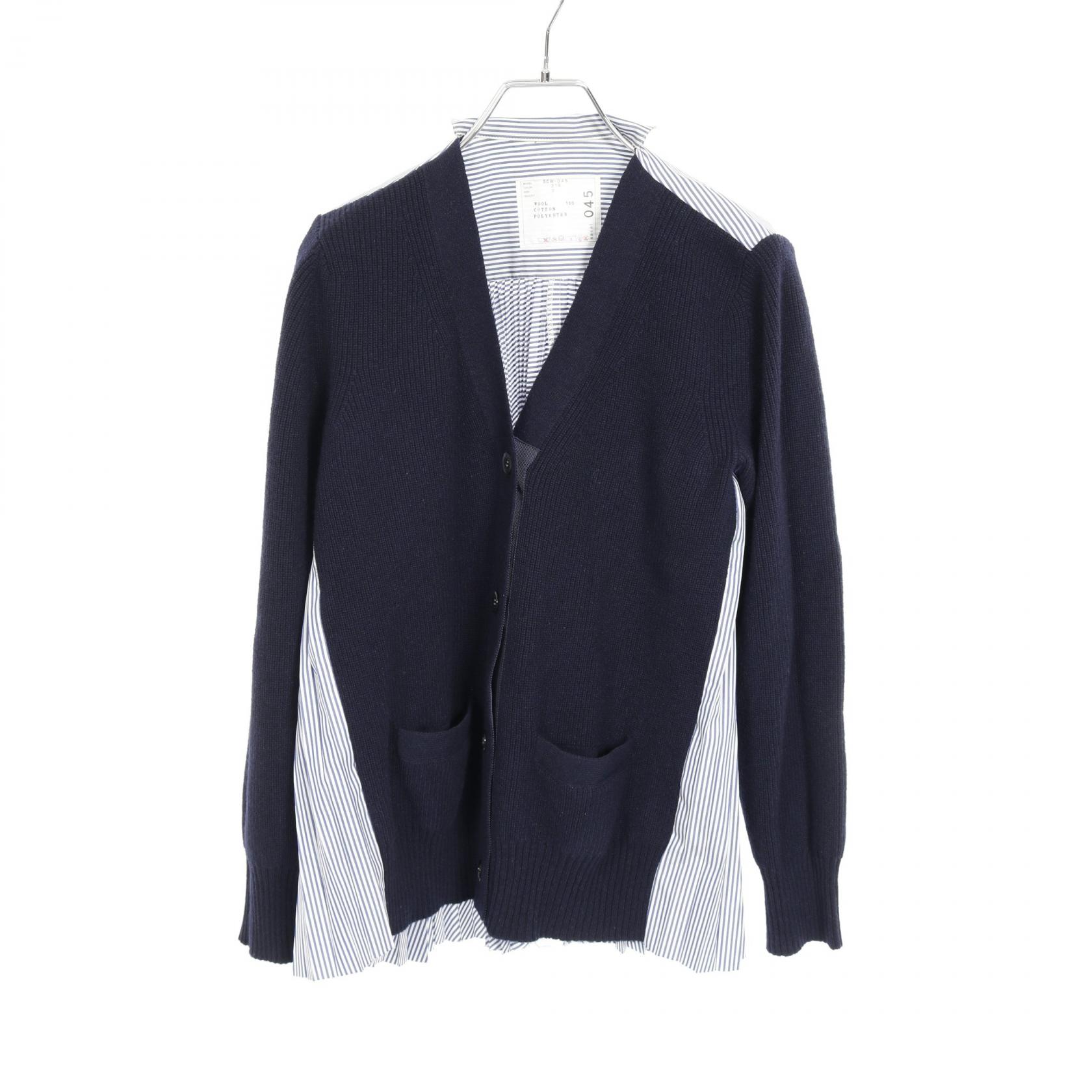 楽天市場】サカイ Sacai ストライププリーツシャツ カーディガン 衣料