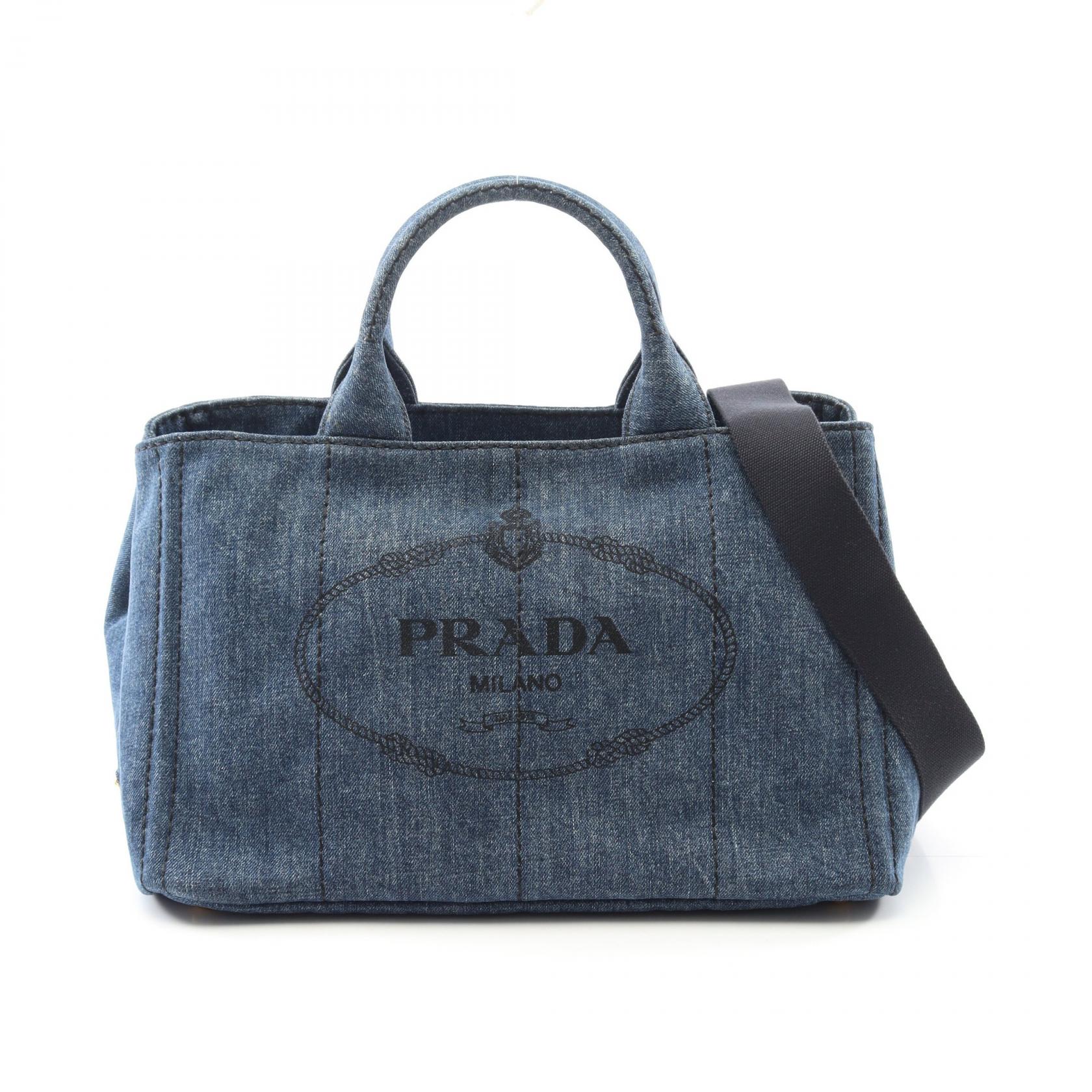 PRADA トートバッグ ライトグレー【Aランク 美品 保存袋付き】 プラダ スモールレザートート ライトグレー パンチング レザー