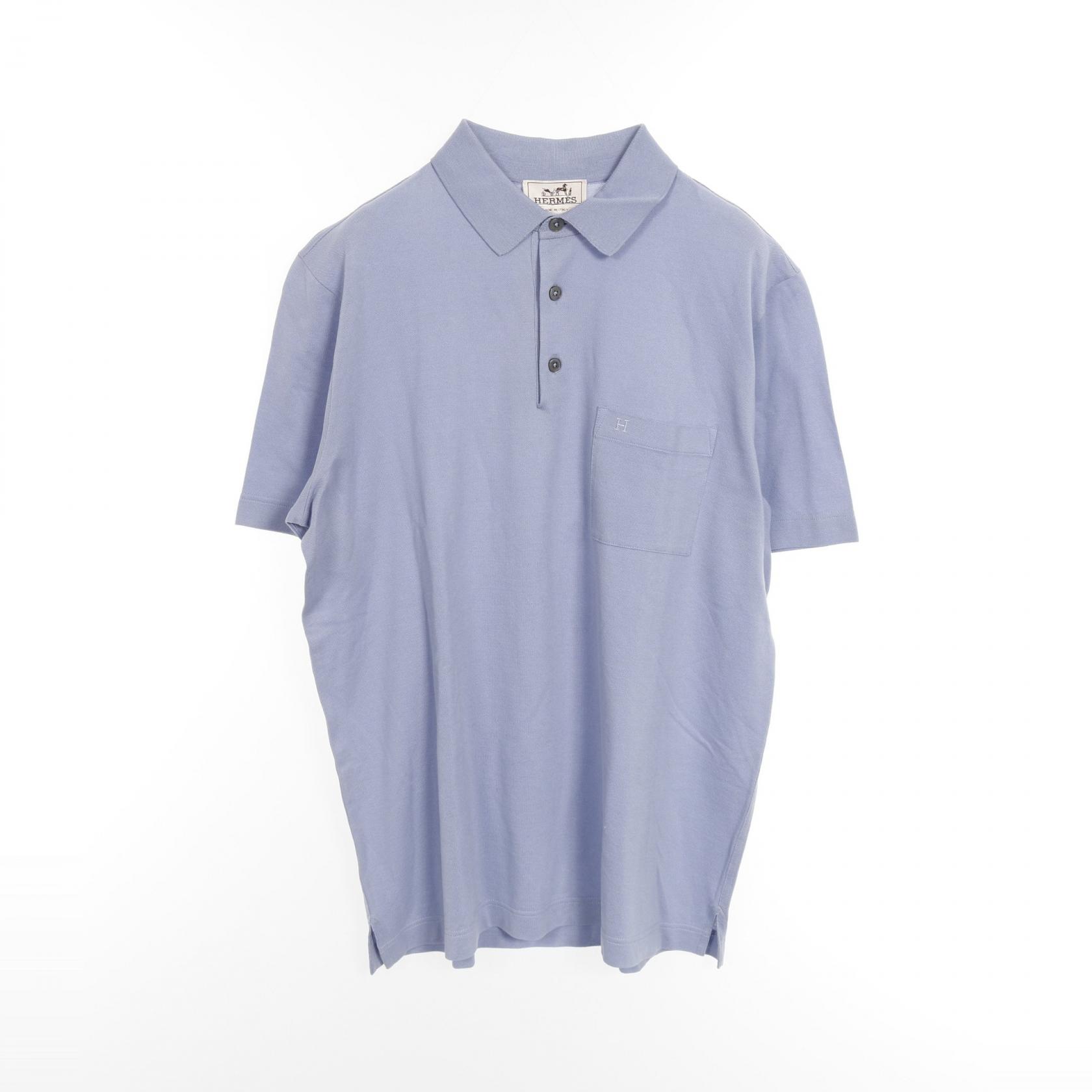 美品/XL HERMES 半袖ポロシャツ 刺繍ロゴ　ヴィンテージ　ライトブラウン 美品/XL HERMES 半袖ポロシャツ 刺繍ロゴ ヴィンテージ ライト