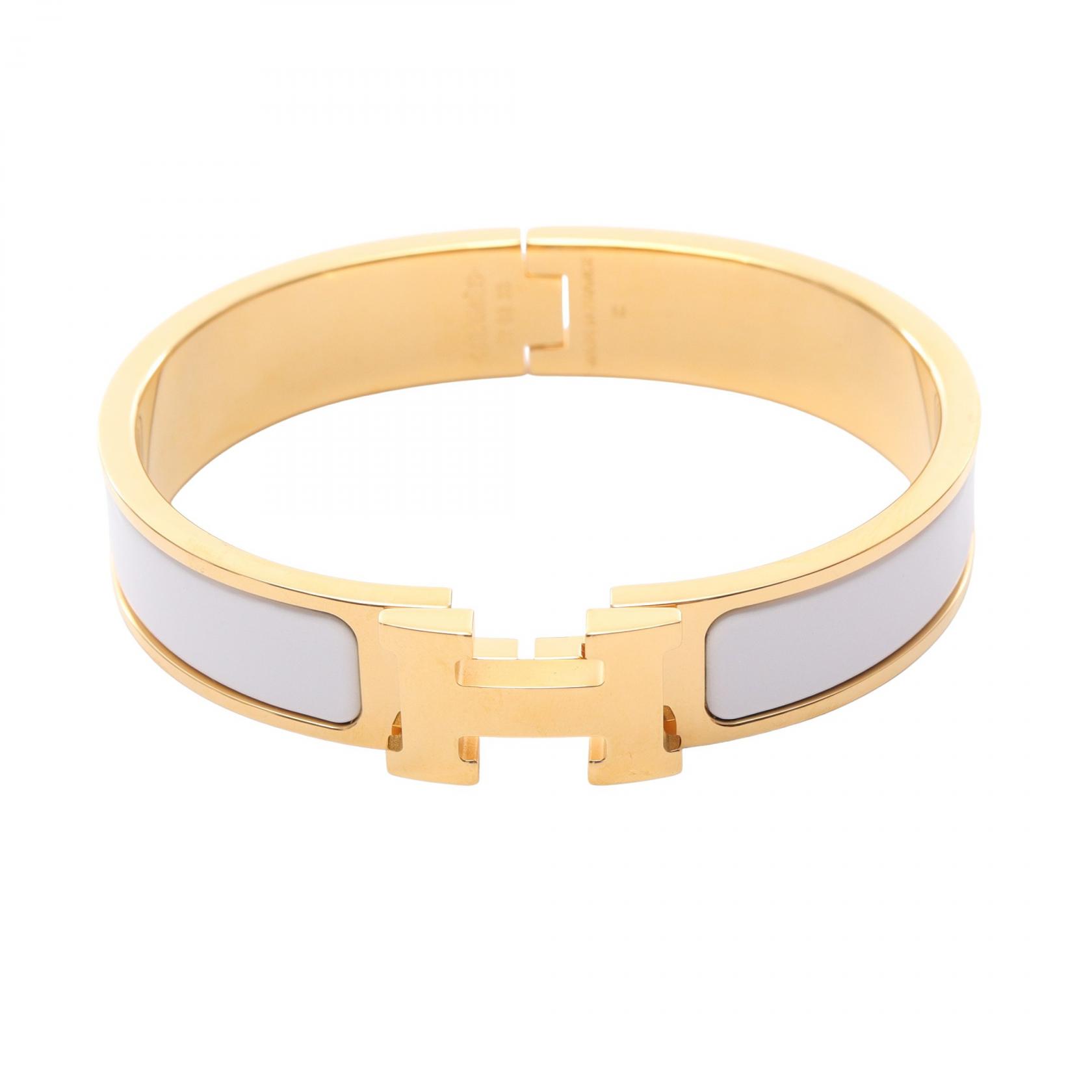 HERMES クリッククラックバングル クリックH GP×ホワイト 箱付き 2101218983975_1.jpg