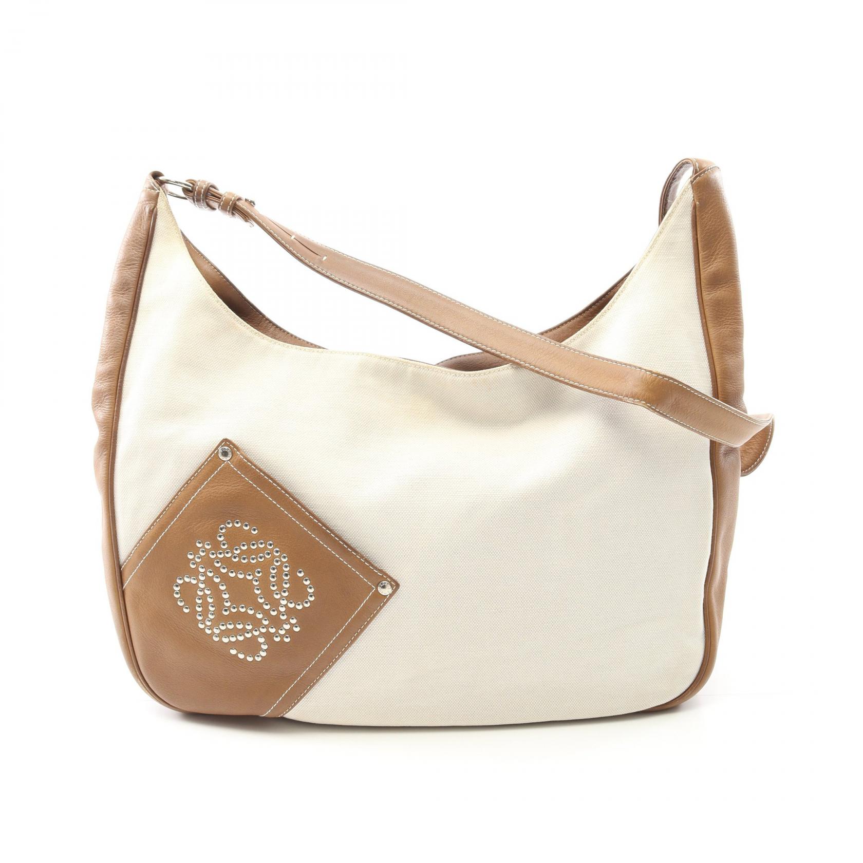 ロエベ LOEWE マザーズバッグキャンバス レザー アナグラム ブラウン ロエベ LOEWE マザーズバッグキャンバス レザー アナグラム