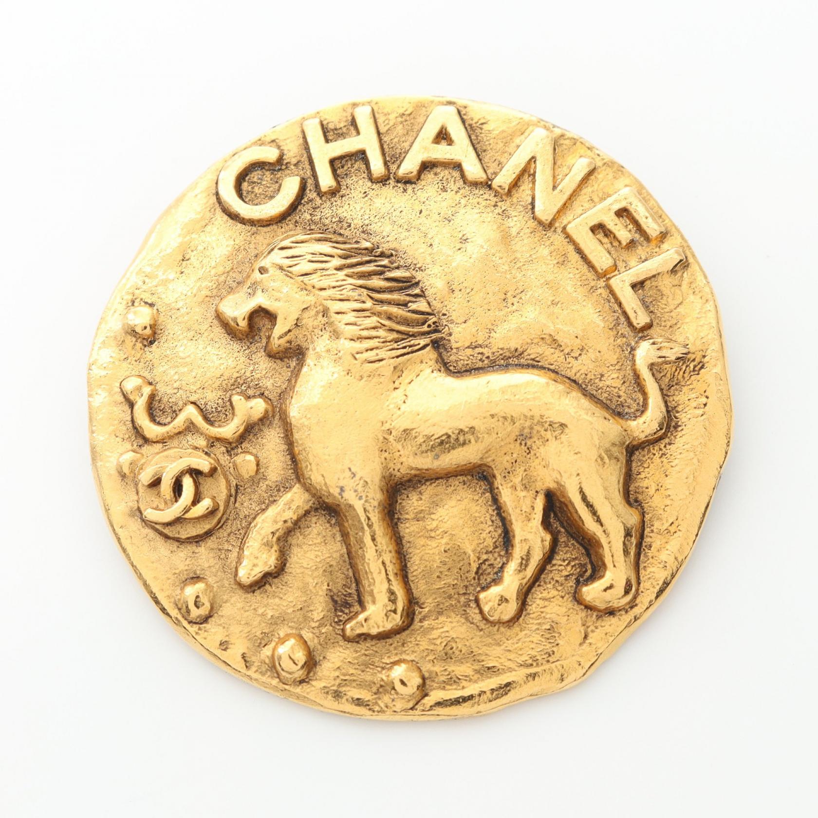 【20%OFFクーポン対象 4/4 20時-4/10 23:59】シャネル CHANEL ココマーク ブローチ アクセサリー GP（ゴールドメッキ） ゴールド系 【中古】