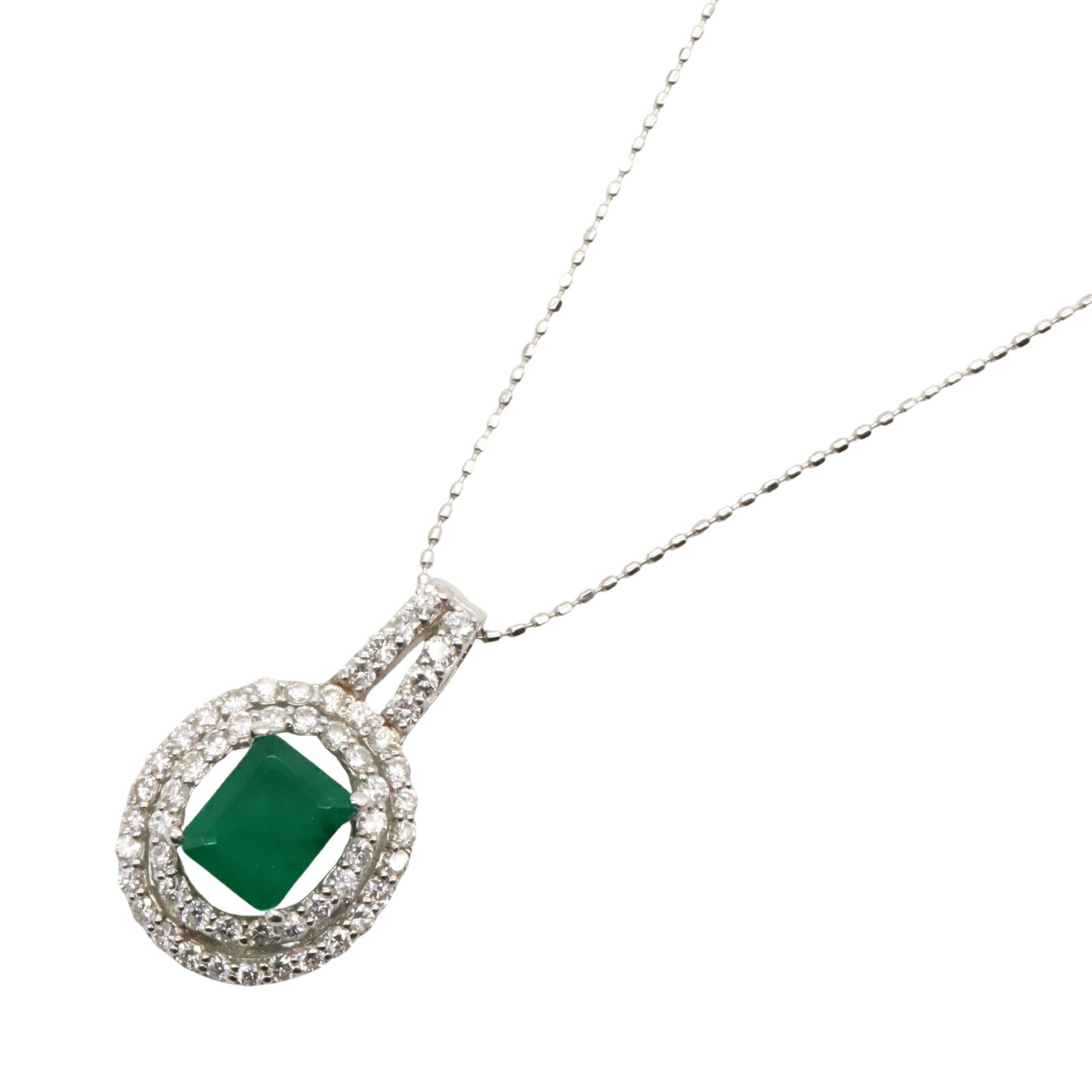 K18 white gold ダイヤモンド　エメラルド　ネックレス 楽天市場】エメラルド ネックレス レディース 18k K18ホワイト