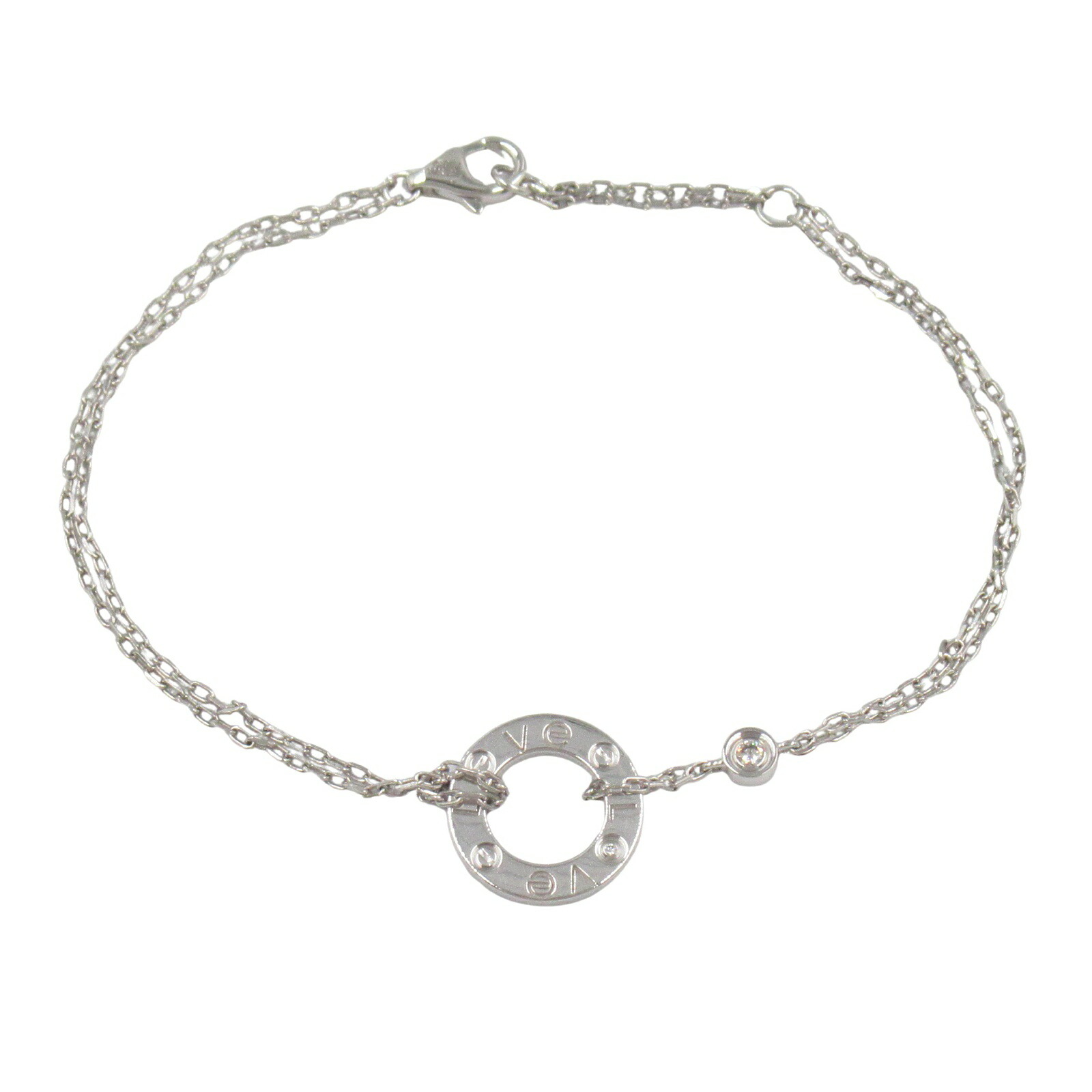 カルティエ CARTIER ラブサークル ブレスレット 2PD ブレスレット アクセサリー K18WG（ホワイトゴールド） ダイヤモンド クリア系 【中古】