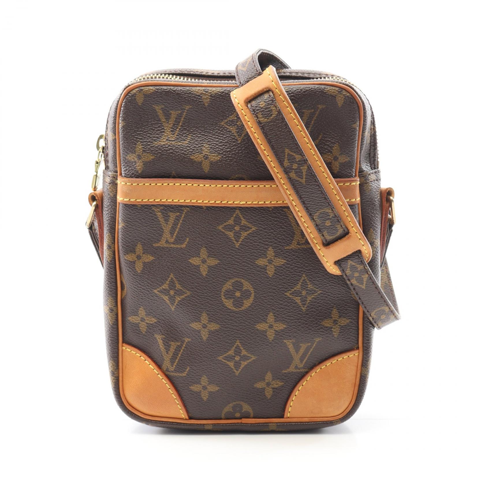 【15%OFFクーポン対象 4/4 20時-4/10 23:59】ルイ・ヴィトン LOUIS VUITTON ダヌーブ ショルダーバッグ バッグ PVCコーティングキャンバス レザー モノグラム ブラウン系 M45266 【中古】