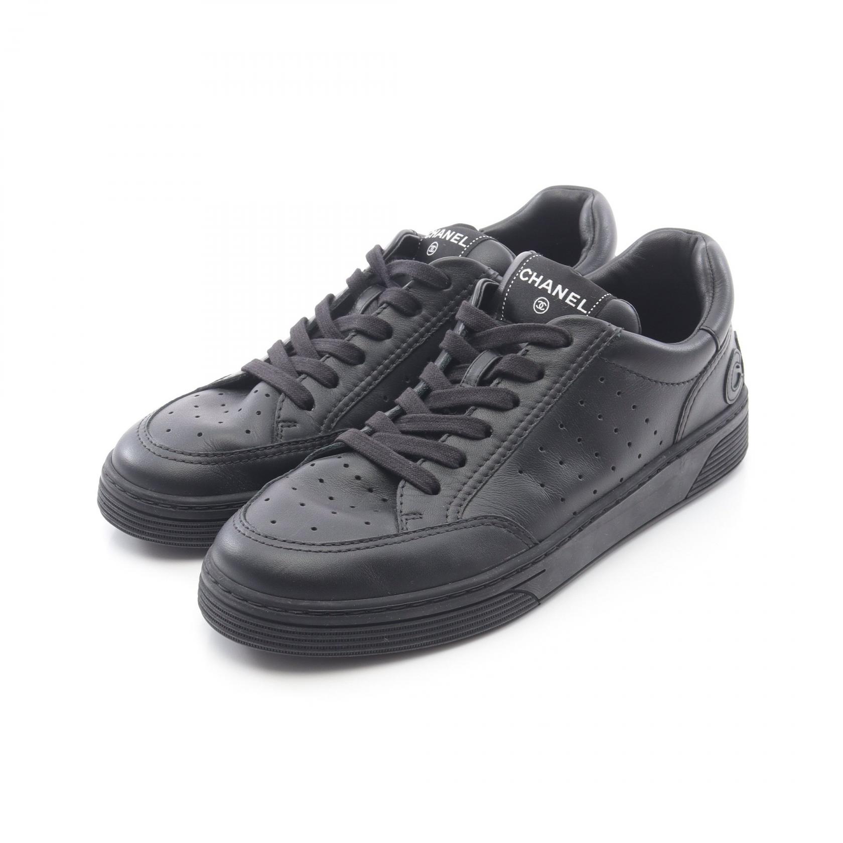 CHANEL シャネル レザースニーカー マトラッセ ココマーク 黒 24.5 楽天市場】CHANEL シャネル ローカットスニーカー レザー ラバー