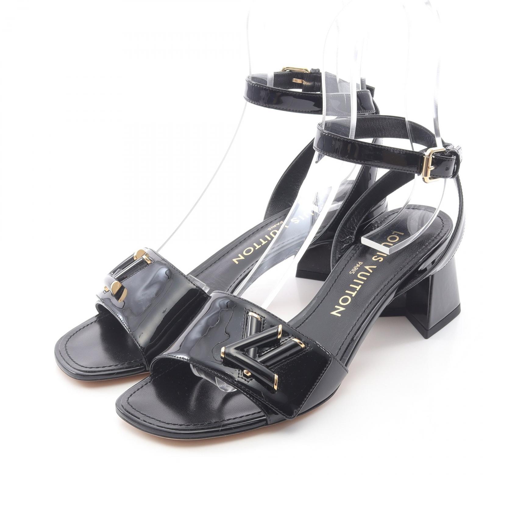 【15%OFFクーポン対象 4/4 20時-4/10 23:59】ルイ・ヴィトン LOUIS VUITTON シェイク サンダル 靴 パテントレザー ブラック系 1ABVV6 【中古】