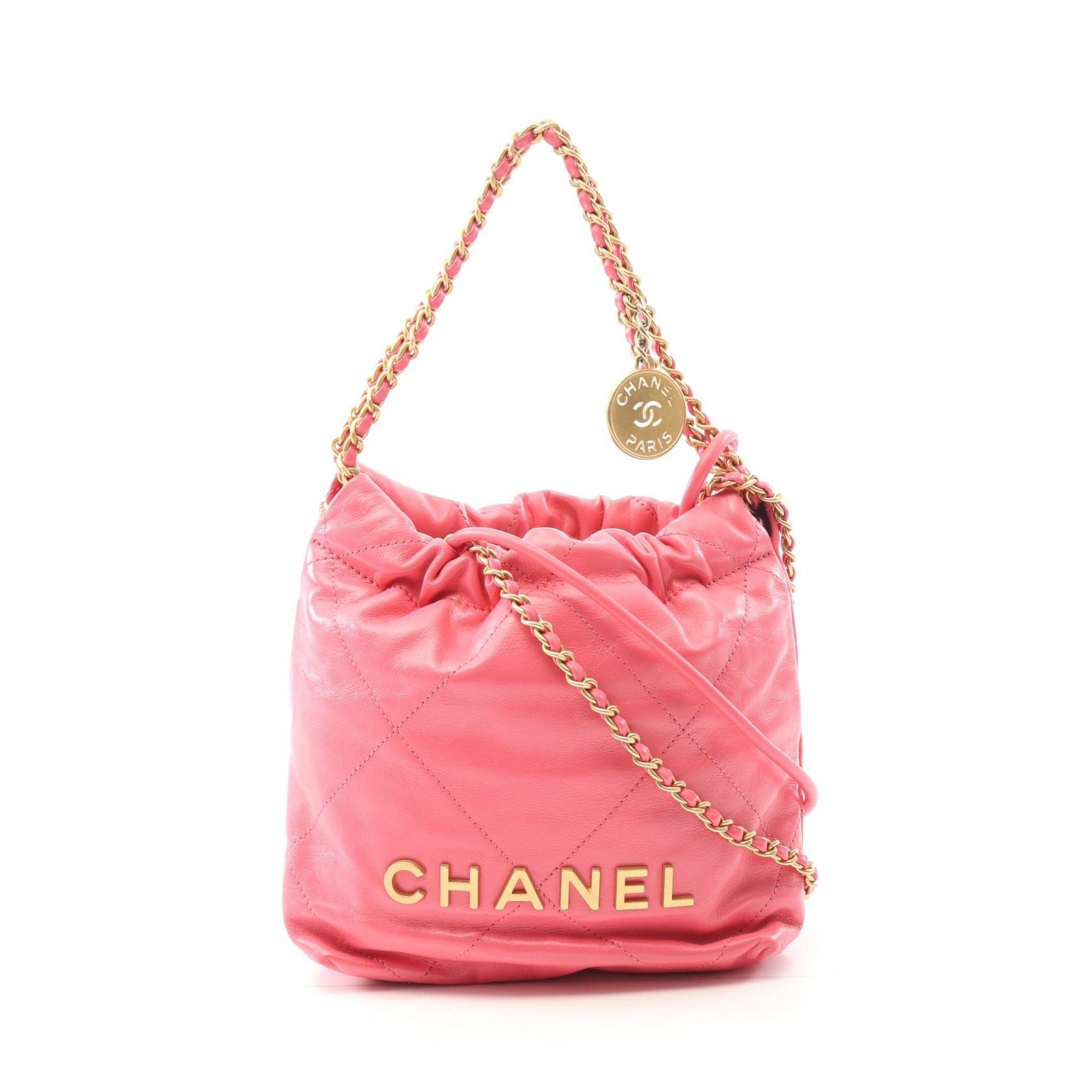 シャネル CHANEL CHANEL 22 ミニ ショルダーバッグ バッグ レザー ピンク系 AS3980 【中古】