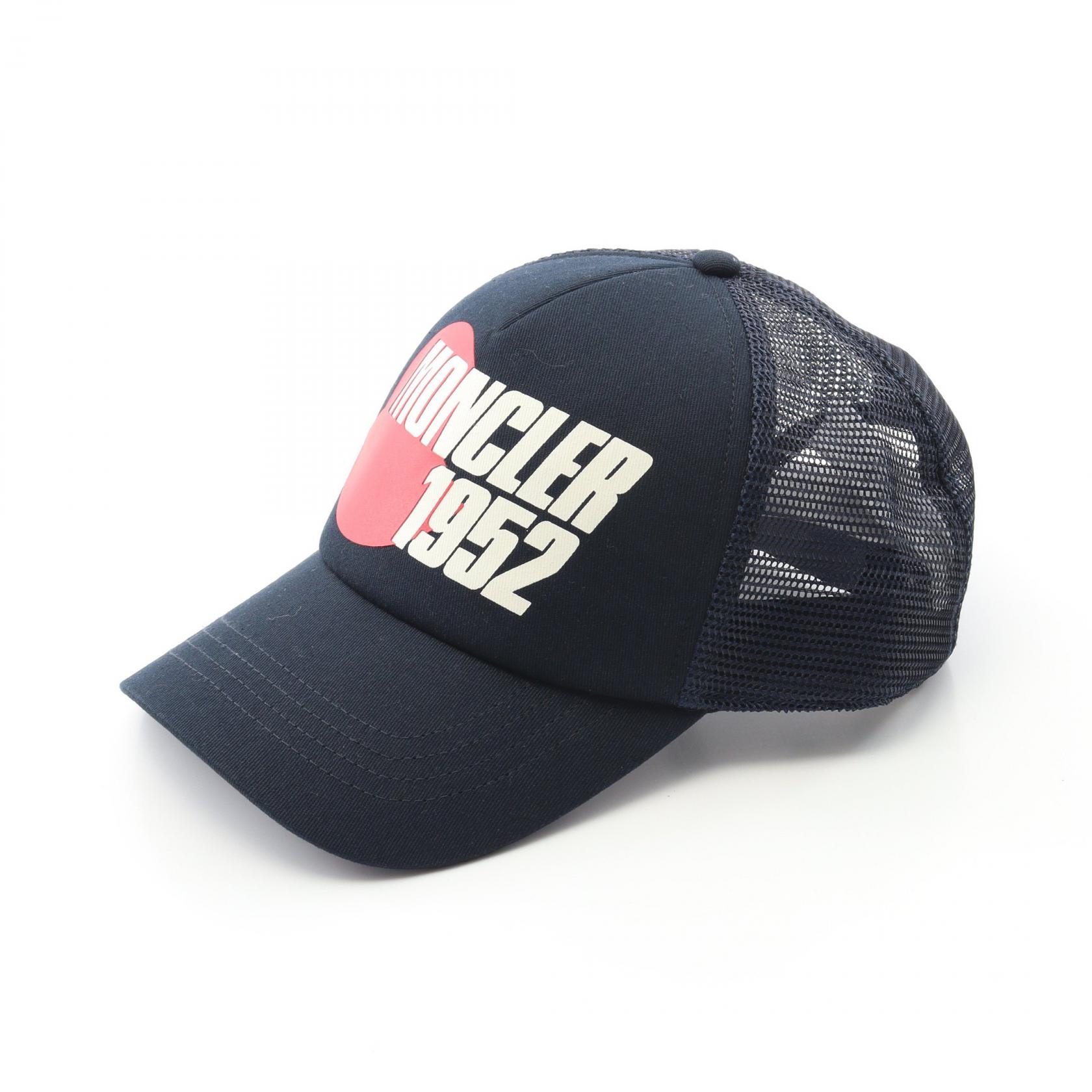 モンクレール MONCLER 帽子 キャンバス ネイビー系 - 【中古】