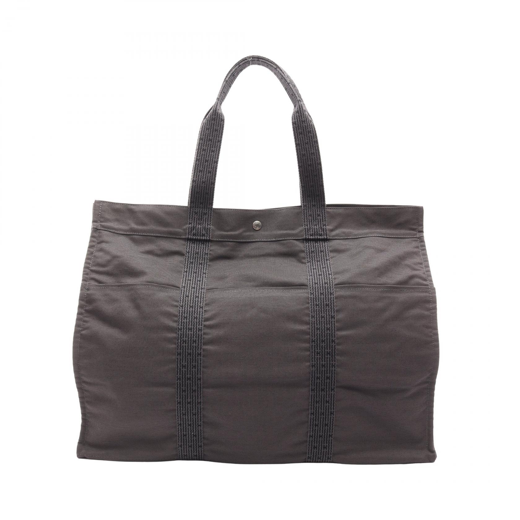 HERMES グレー ナイロントートバッグ HERMES グレー ナイロントートバッグ