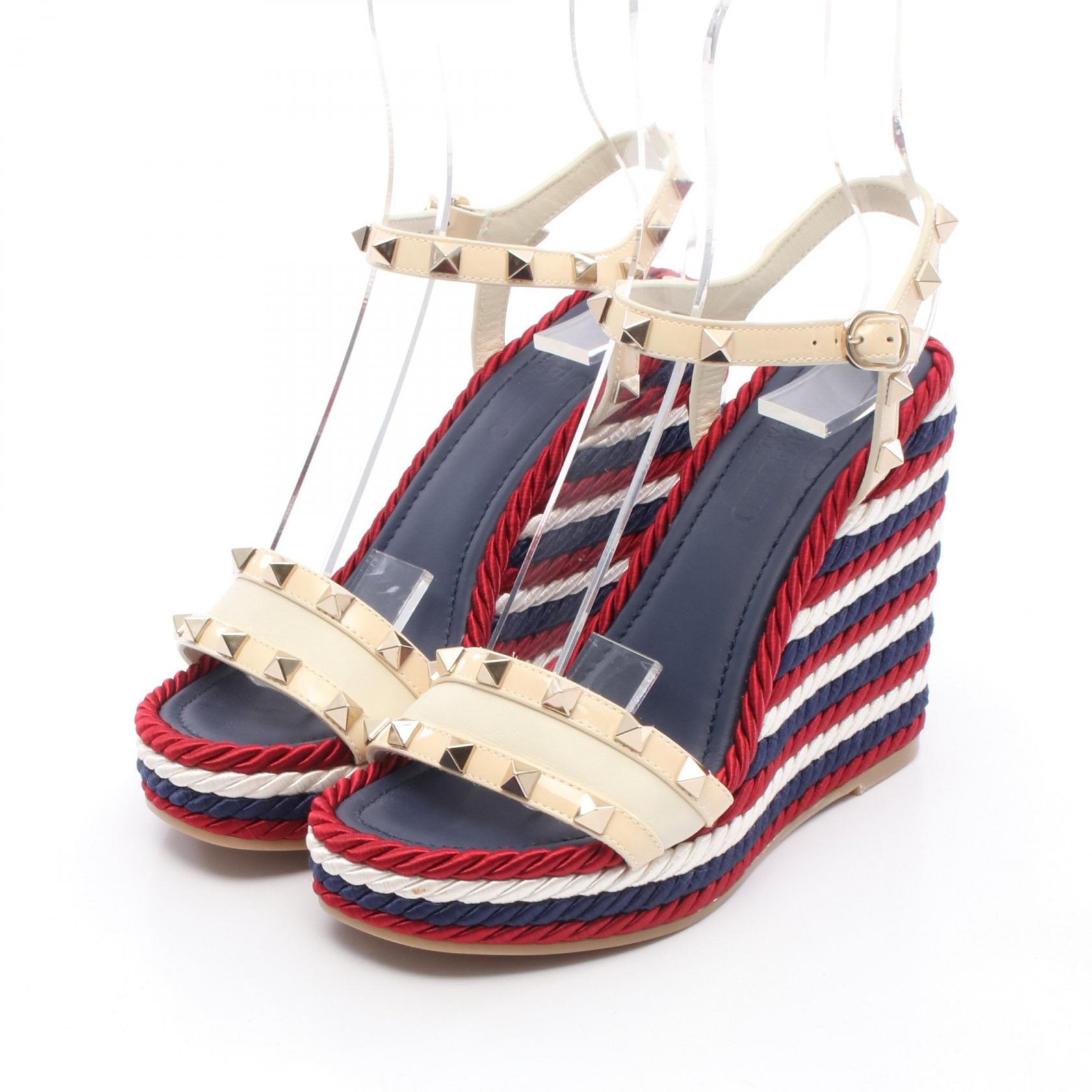 VALENTINO ミックスツイード スタッズ キュロット レッド 36 レア⭐️VALENTINO スタッズ三つ折り財布 ブラック×レッド