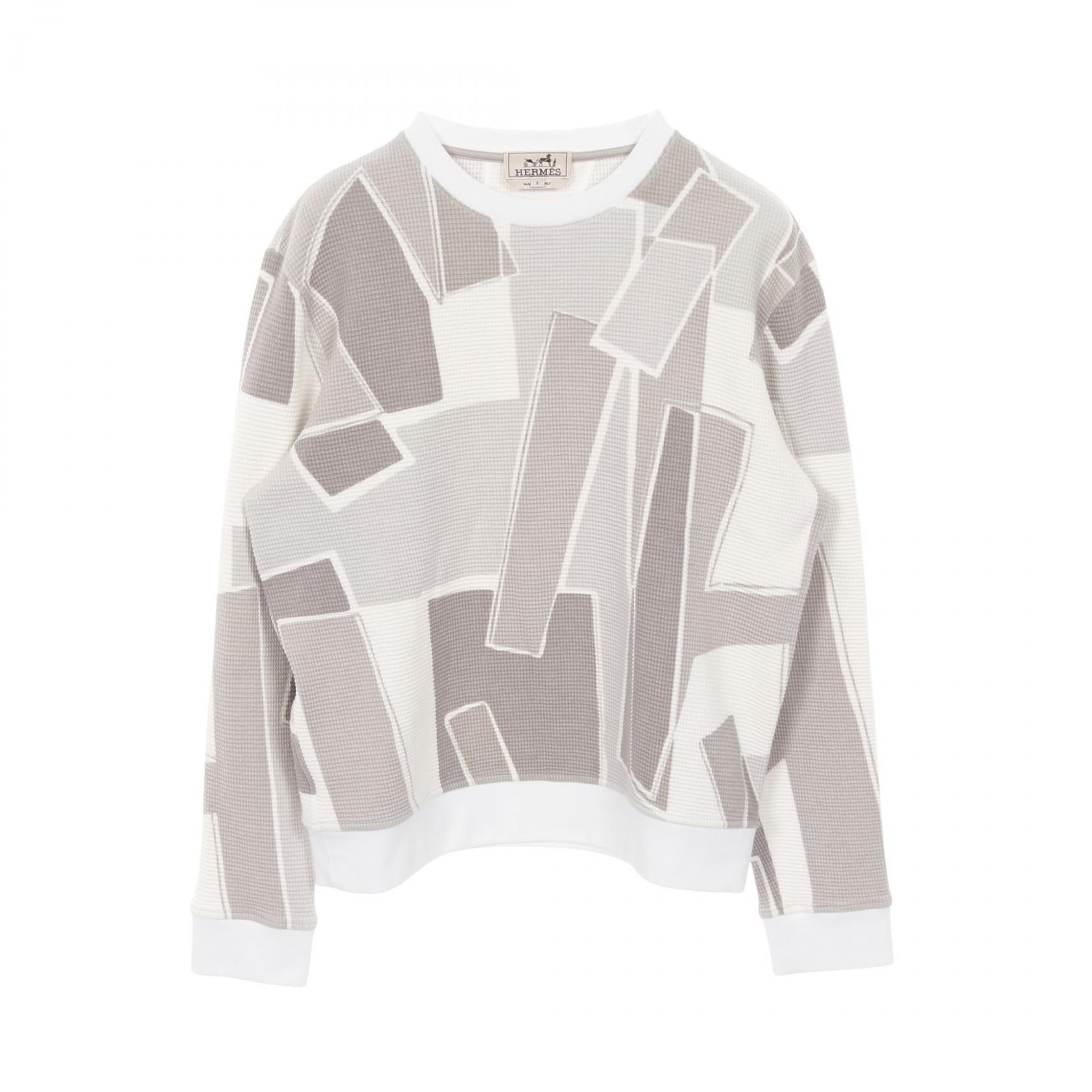 【20%OFFクーポン対象 4/4 20時-4/10 23:59】エルメス HERMES Hシネティック スウェット 衣料品 トップス コットン ホワイト系 / グレー系 / マルチカラー 【中古】