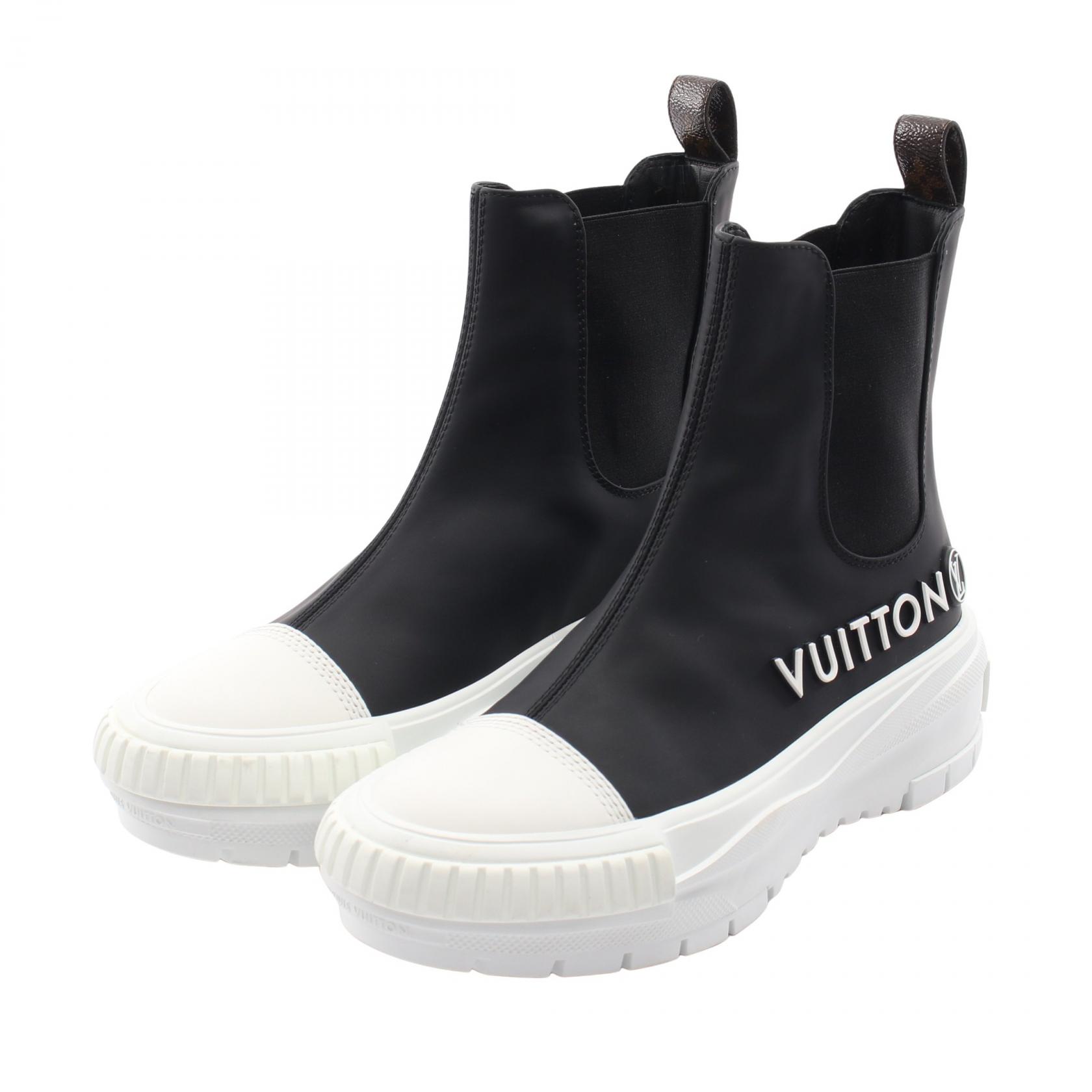【20%OFFクーポン対象 4/4 20時-4/10 23:59】ルイ・ヴィトン LOUIS VUITTON スクァッドライン モノグラム スニーカー 靴 ファブリック / ラバー ブラック系 / ホワイト系 / ブラウン系 【中古】