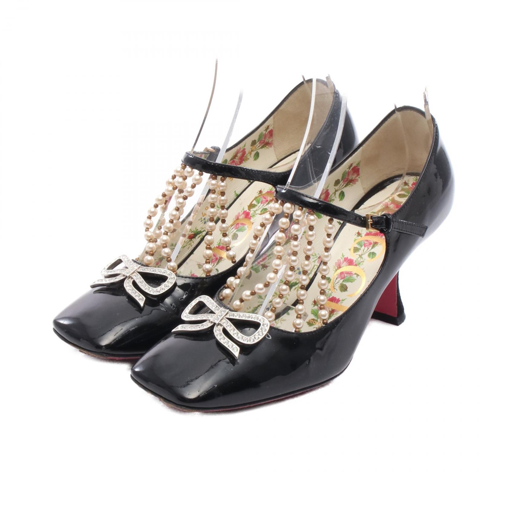 楽天市場】GUCCI グッチ ホースビット パンプス ブラック レザー