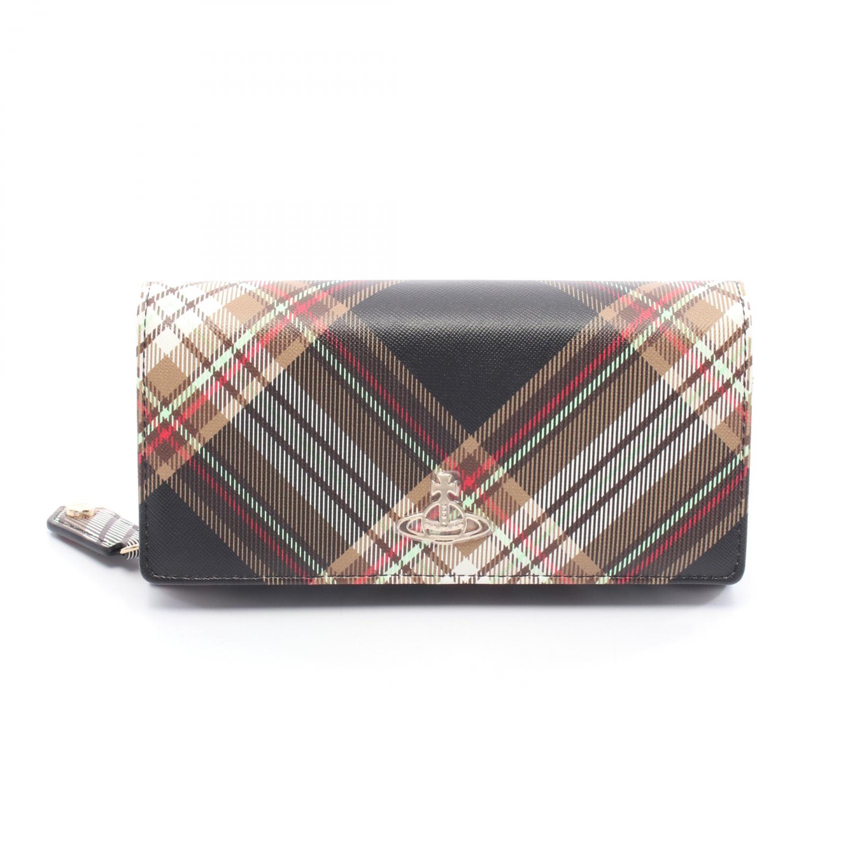 ヴィヴィアンウエストウッド Vivienne Westwood CLASSIC LOGO WALLET オーブ 二つ折り長財布 財布 PVCコーティングキャンバス ブラウン系 / マルチカラー 51060025US001KD101 【新品】