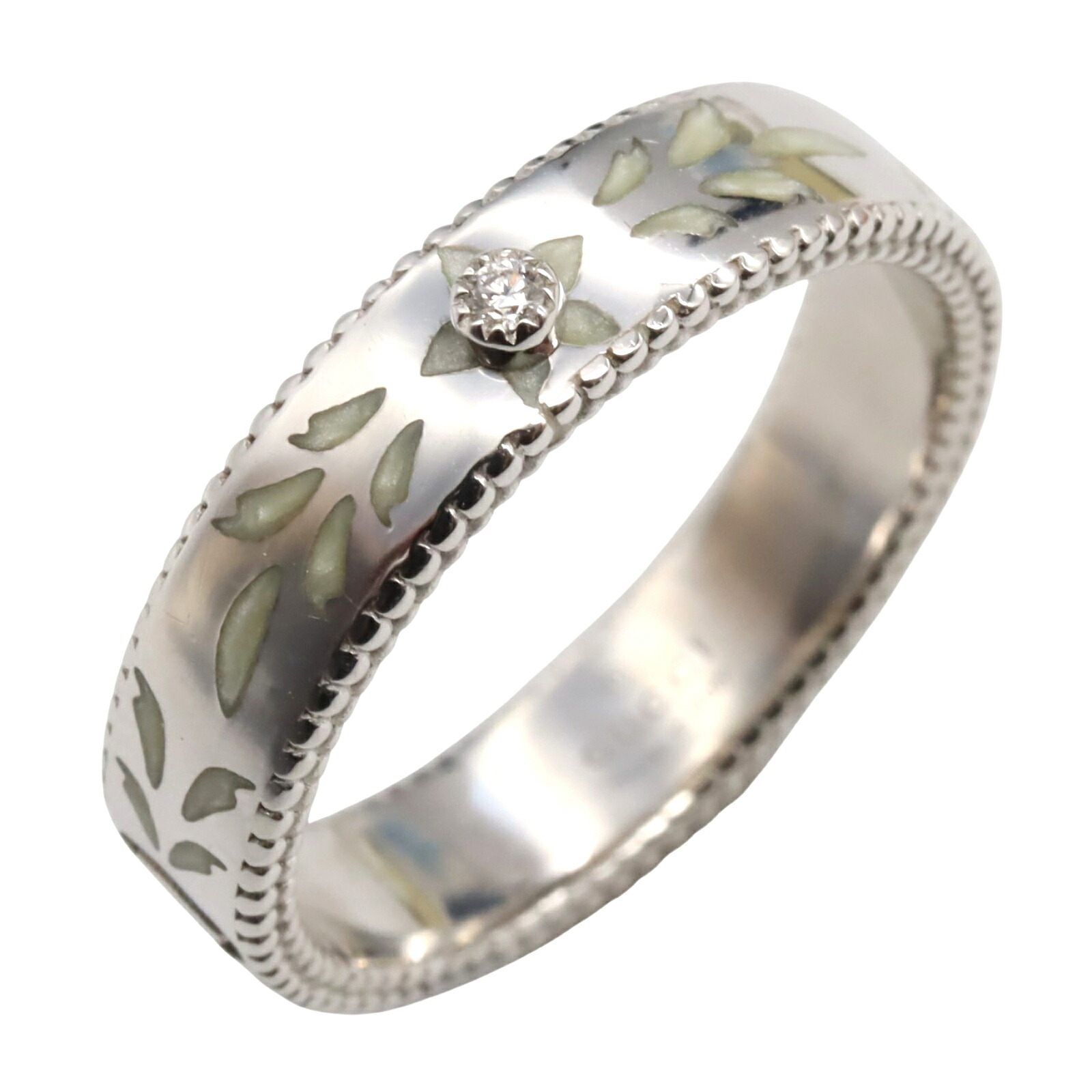 GUCCIアイコンリングダイヤモンド６P K18WG ホワイトゴールド14号 GUCCIアイコンリングダイヤモンド6P K18WG ホワイトゴールド14