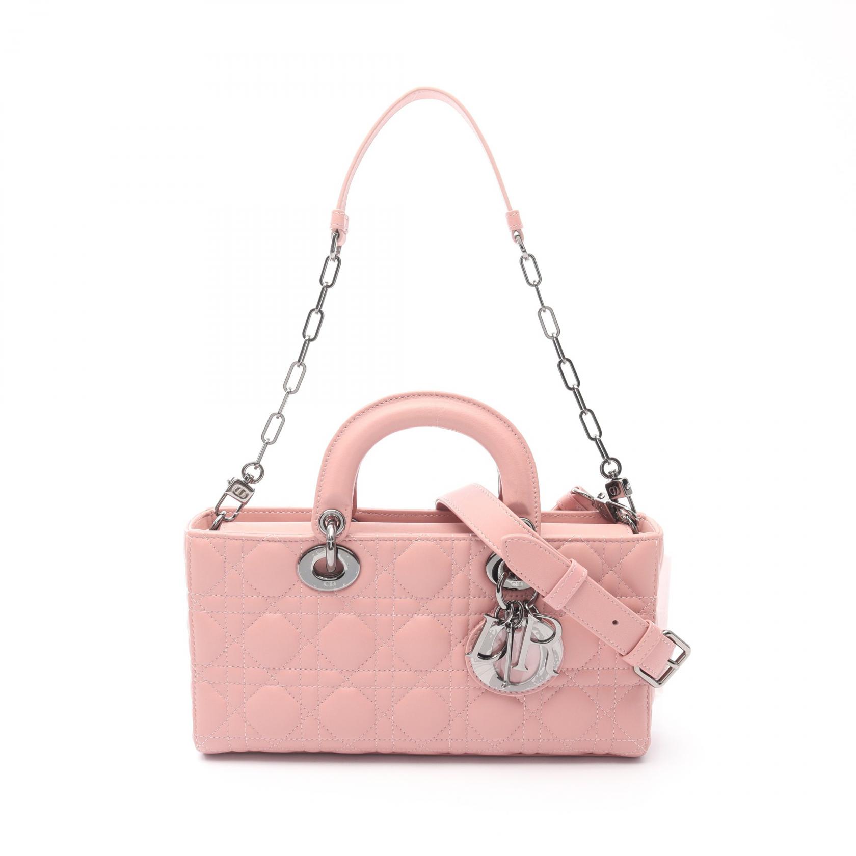 DIOR D-LITE レディ ディオール　カナージュ　刺繍　ハンドバッグ　美品 ディオールのアイコンバッグ「レディ ディオール」にキャンバス