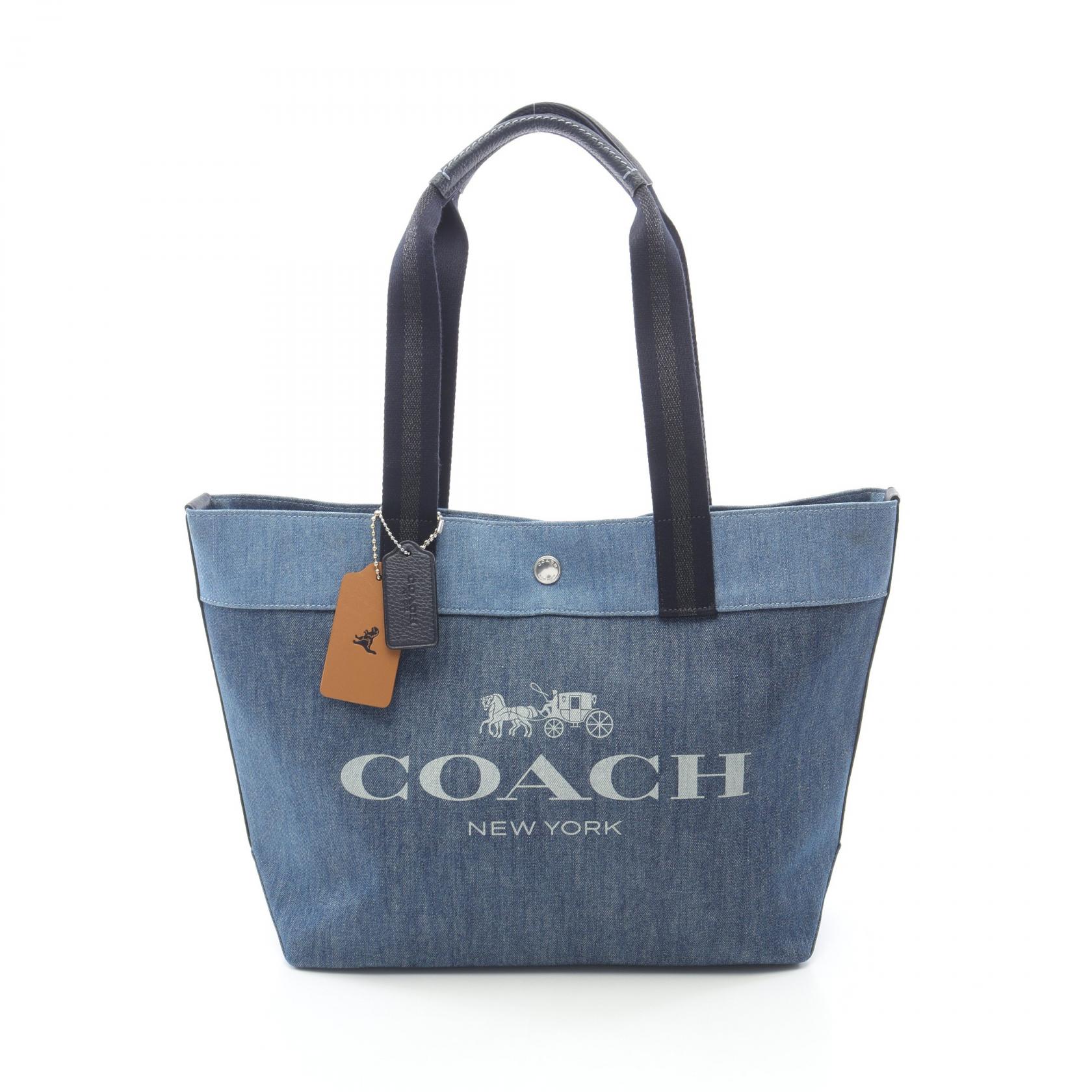 COACH/コーチ 5791 トートバッグ キャンバス レザー ネイビー ☆美品☆ コーチ COACH キャンバス/レザー トートバッグ