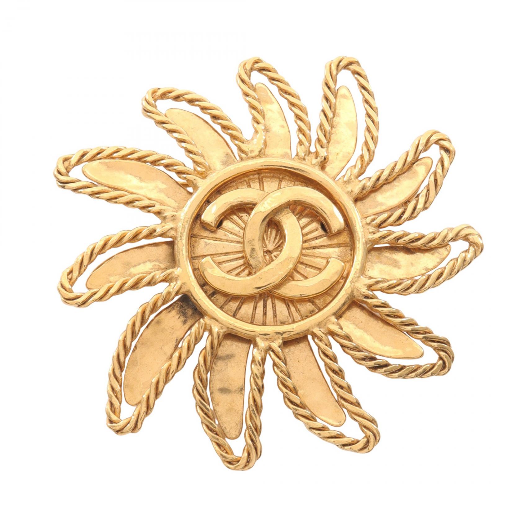 楽天市場】CHANEL シャネル ブローチ ココマーク ゴールドメッキ GP