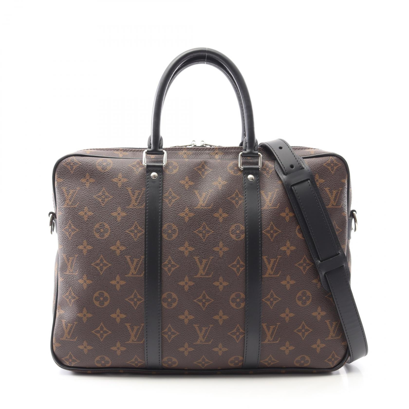 【20%OFFクーポン 7/19 20時～7/26 9:59】ルイ・ヴィトン LOUIS VUITTON PDV PM ブリーフケース バッグ PVCコーティングキャンバス レザー モノグラム・マカサー ブラウン系 / ブラック系 M52005 【中古】｜RECLO（リクロ）店