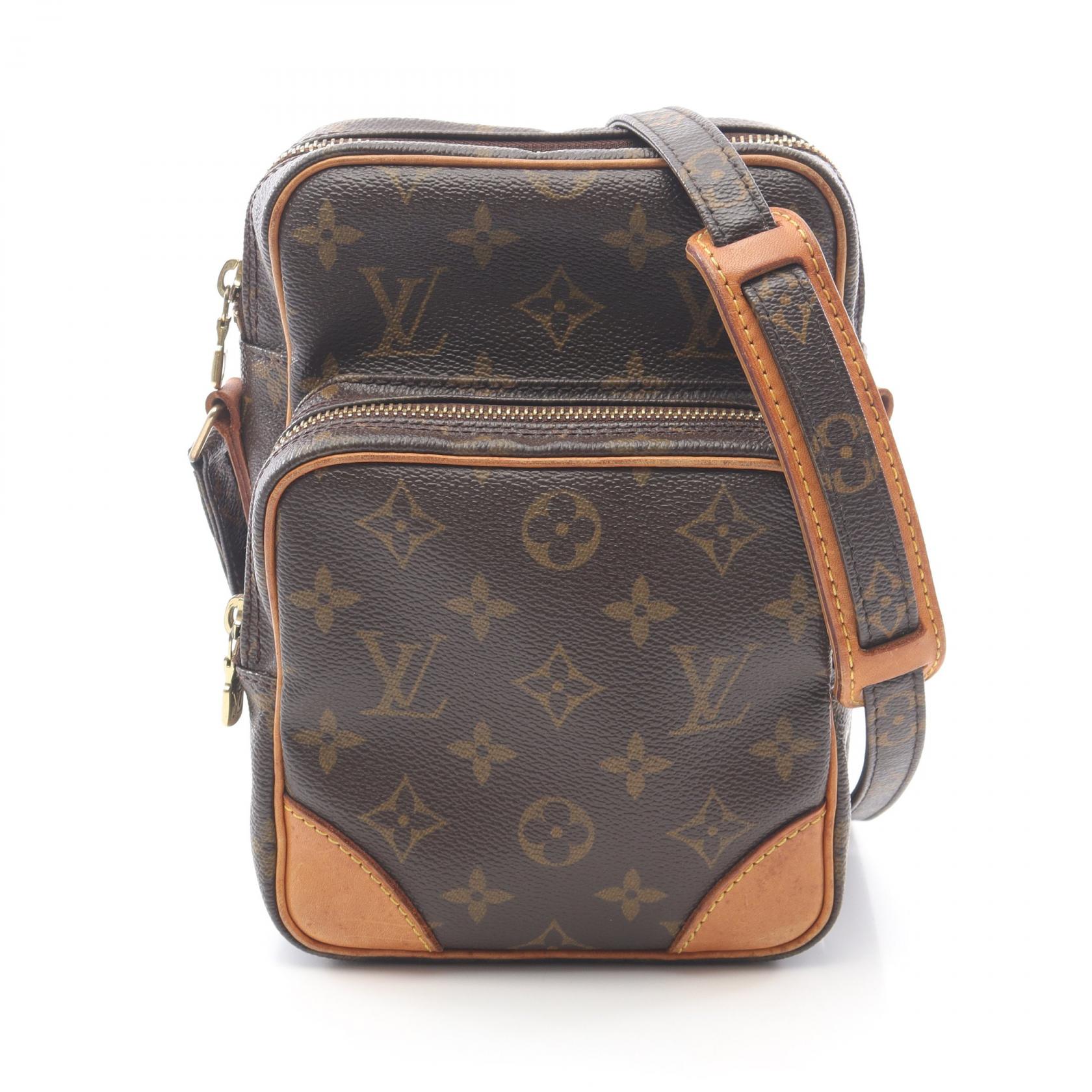 【15%OFFクーポン対象 4/4 20時-4/10 23:59】ルイ・ヴィトン LOUIS VUITTON アマゾン ショルダーバッグ バッグ PVCコーティングキャンバス レザー モノグラム ブラウン系 M45236 【中古】