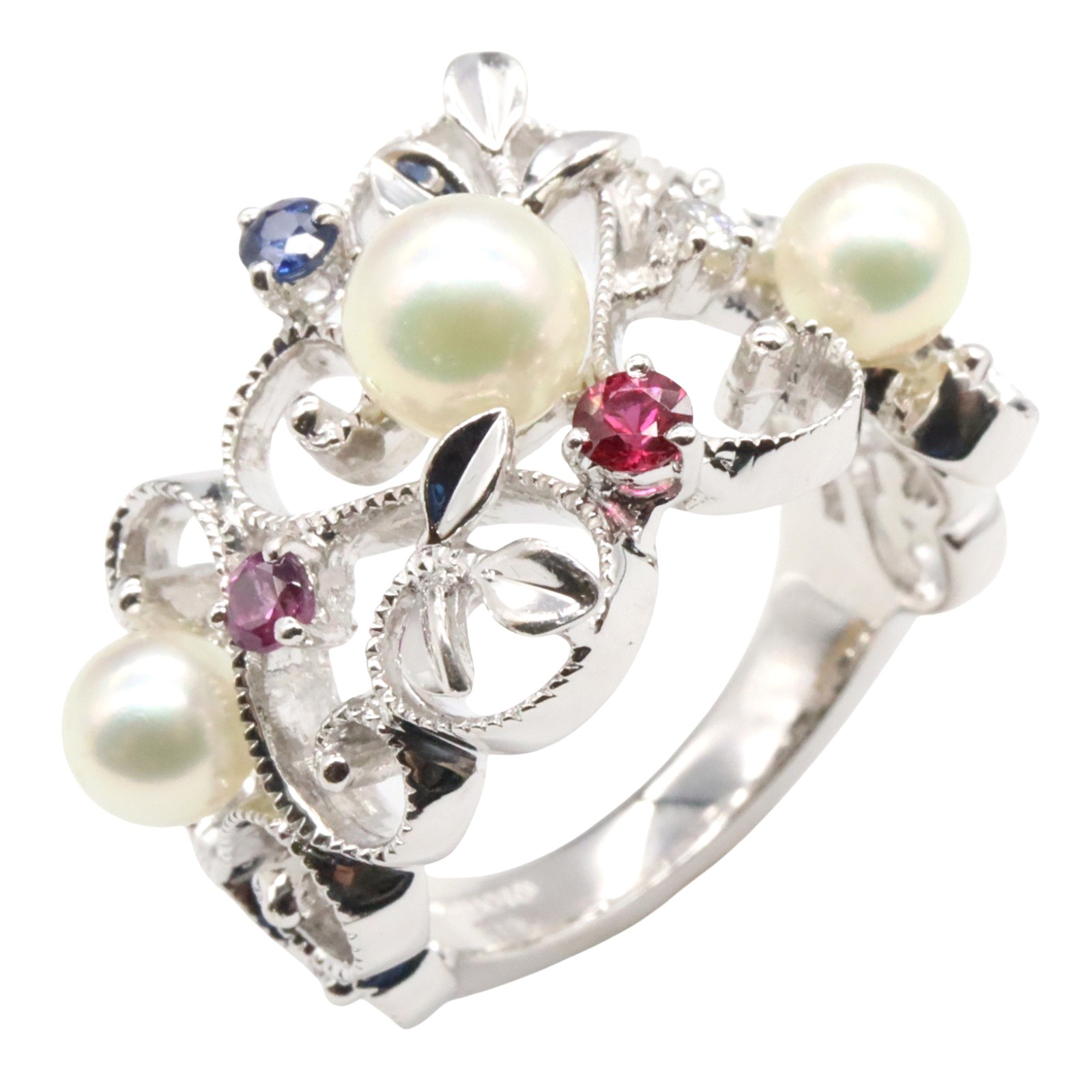 楽天市場】ミキモト アコヤパール7.4mm ダイヤ0.2ct サファイヤ