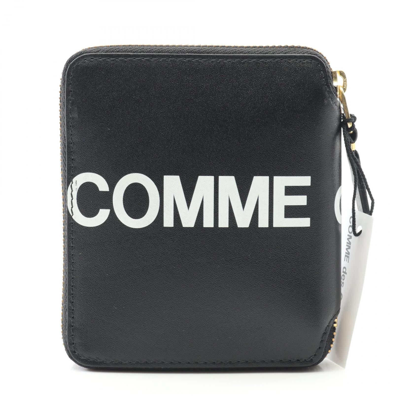 コムデギャルソン COMME des GARCONS HUGE LOGO ラウンド財布 財布 レザー ブラック系 SA2100HL 【新品】