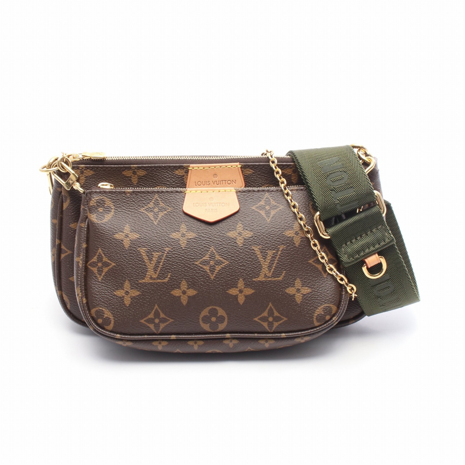【10%OFFクーポン 7/21 10時～7/26 9:59】ルイ・ヴィトン LOUIS VUITTON ミュルティ ポシェットアクセソワール ショルダーバッグ バッグ PVCコーティングキャンバス レザー モノグラム ブラウン系 / カーキ系 M44813 【中古】｜RECLO（リクロ）店 165,000円