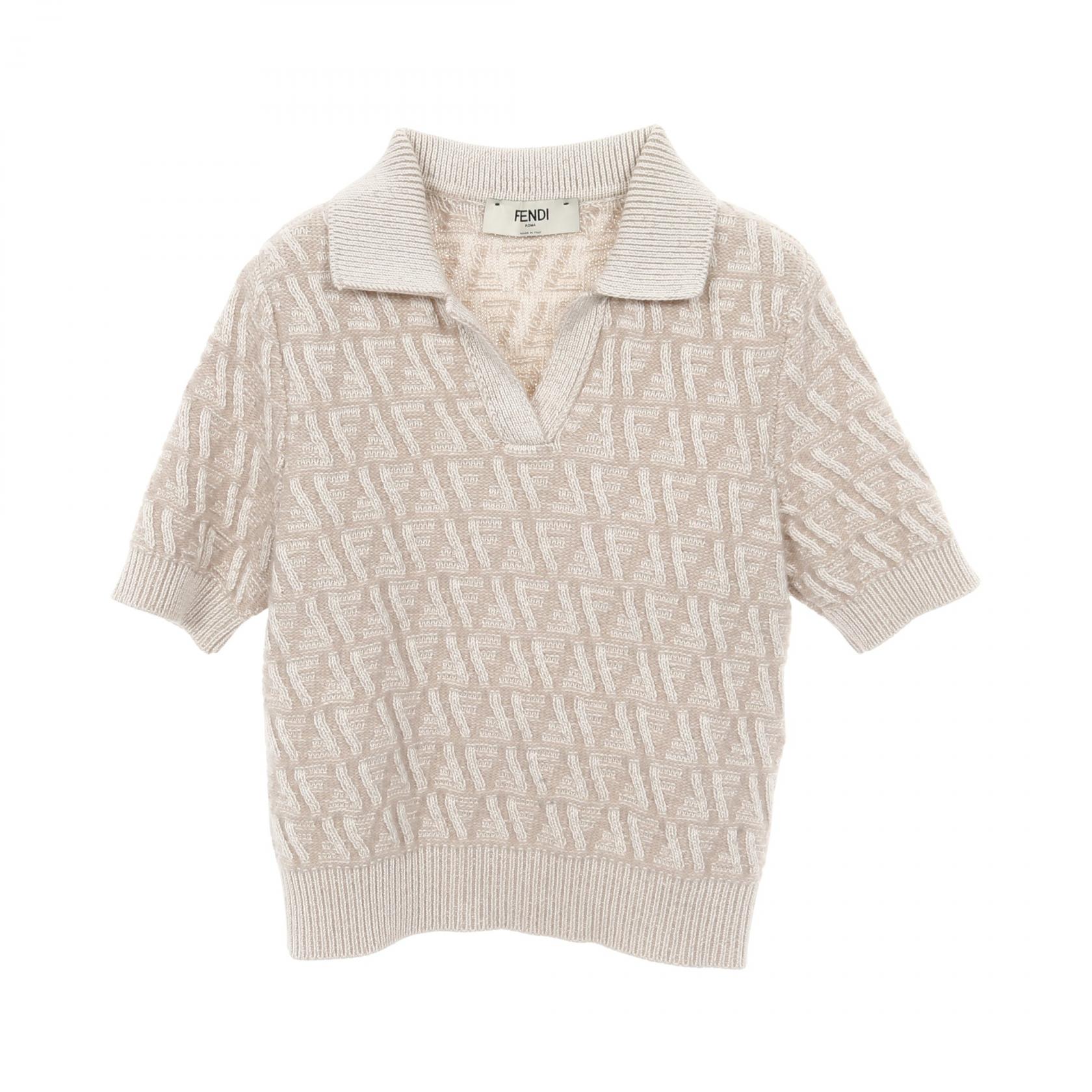 FENDI フェンディ ズッカ柄 ストレッチ ジャージー ポロシャツ FENDI ズッカ柄 フェンディ ポロシャツ イタリア製 タイト y2k