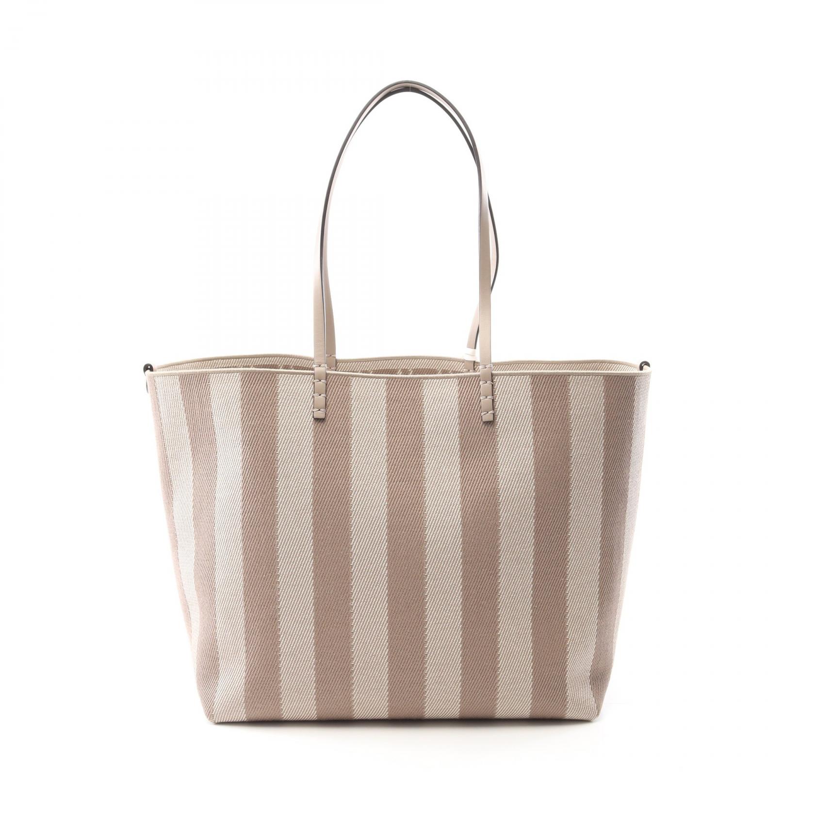 【10%OFFクーポン 7/21 10時~7/26 9:59】フェンディ FENDI LARGE ROLL トートバッグ バッグ キャンバス レザー ベージュ系 8BH425AUPJF1SNP 【中古】|RECLO(リクロ)店