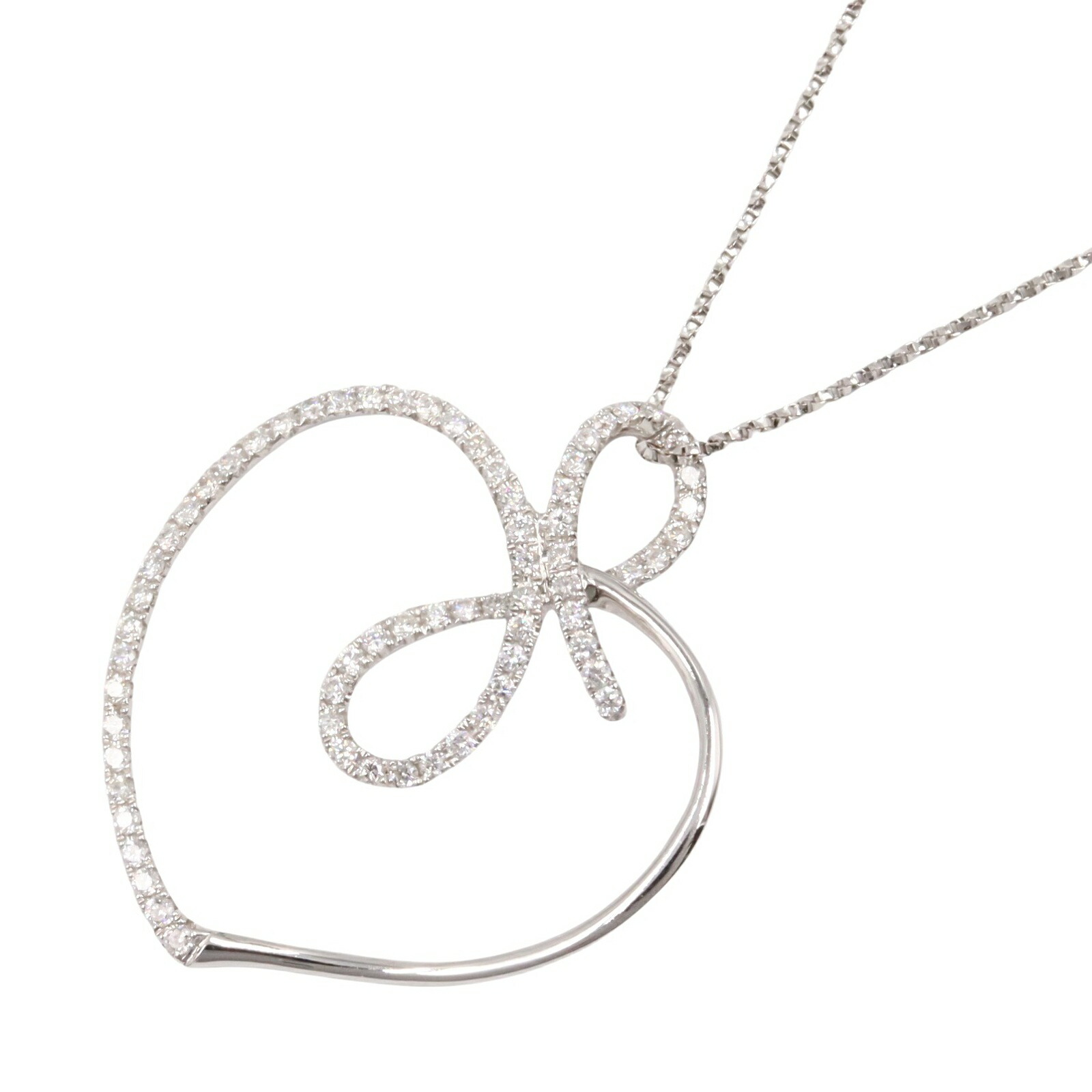 ジュエリー JEWELRY ダイヤモンド ネックレス ネックレス ジュエリー K18WG（ホワイトゴールド） ダイヤモンド クリア系 ﾀﾞｲﾔ 2.7g 【中古】